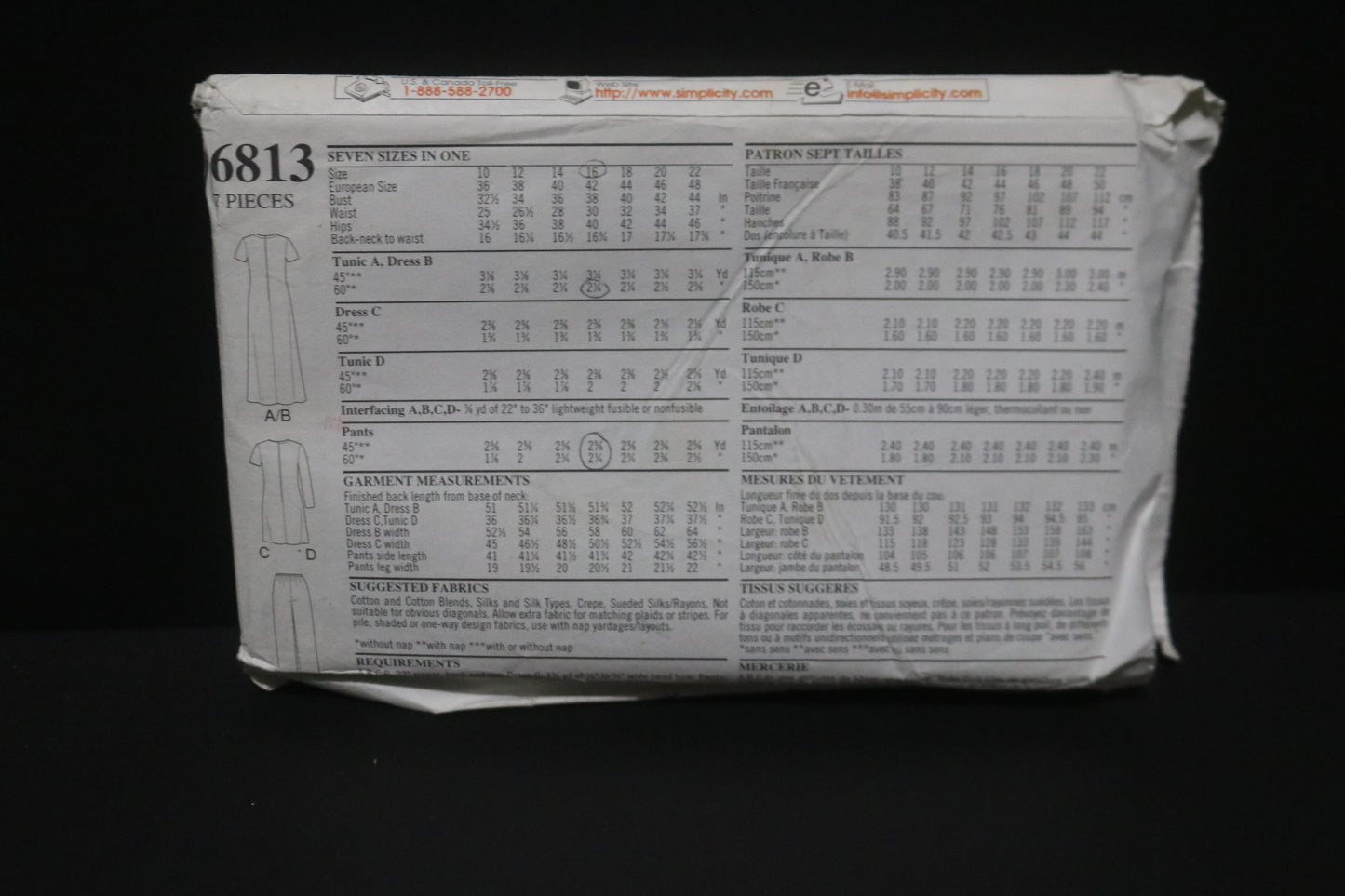 New Look 6813 Misses Dress Tunic and Pants Sewing Pattern - UNCUT - Size 10 - 22