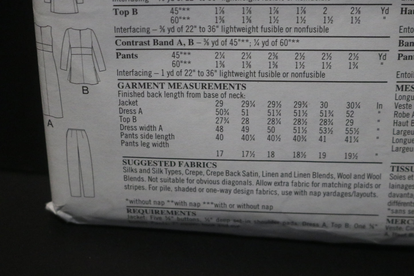 New Look 6810 Misses Jacket Top Pants and Skirt Sewing Pattern  - UNCUT - Size 6  - 16