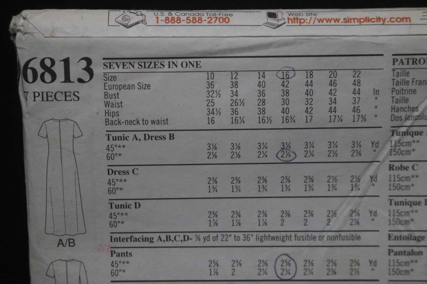 New Look 6813 Misses Dress Tunic and Pants Sewing Pattern - UNCUT - Size 10 - 22