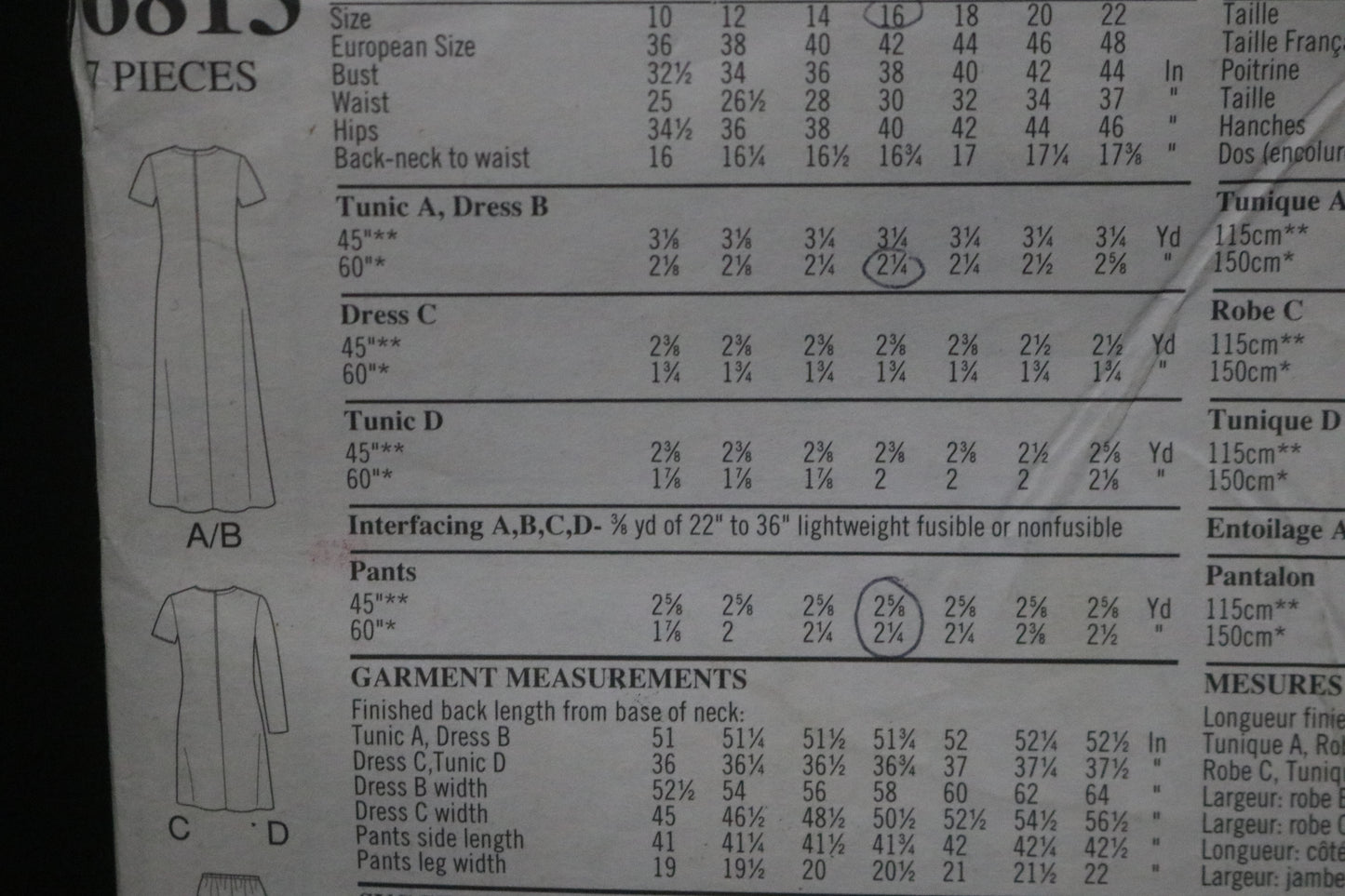 New Look 6813 Misses Dress Tunic and Pants Sewing Pattern - UNCUT - Size 10 - 22