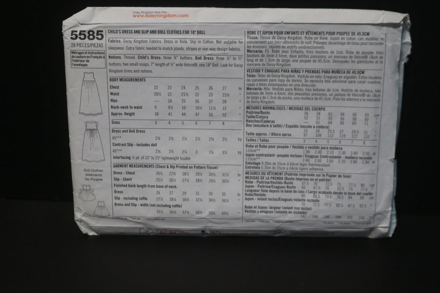 Simplicity 5585 Daisy Kingdom Girls and Childs Dress Sewing Pattern - UNCUT - Size 3 4 5 6