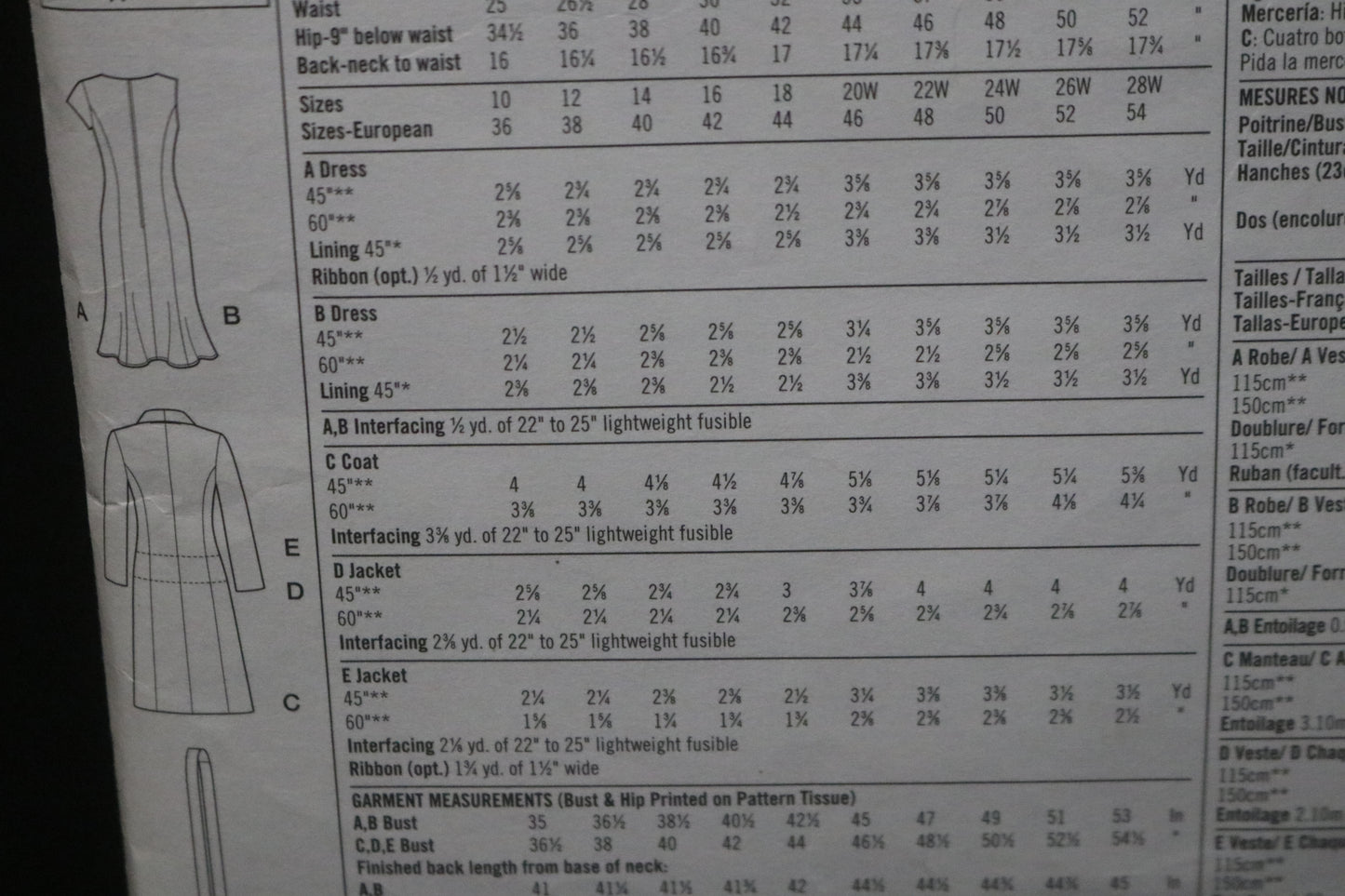 Simplicity 4014 Misses / Womens Unlined Coat or Jacket in Two Lengths and Lined Dress Sewing Pattern UNCUT Size 10 12 14 16 18