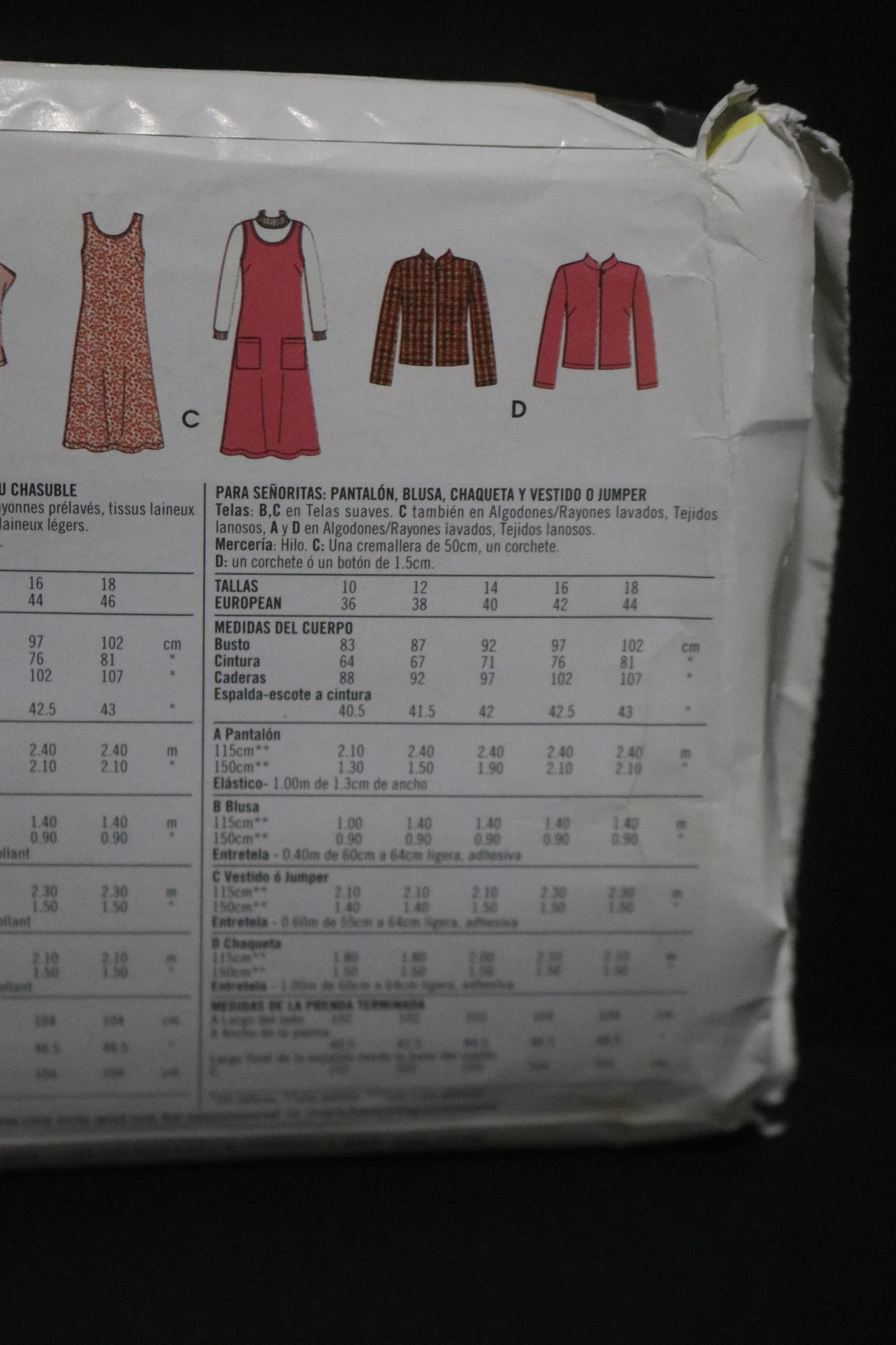 Simplicity 3630 Misses Pants Top Jacket and Dress or Jumper Sewing Pattern UNCUT Size 10 12 14 16 18