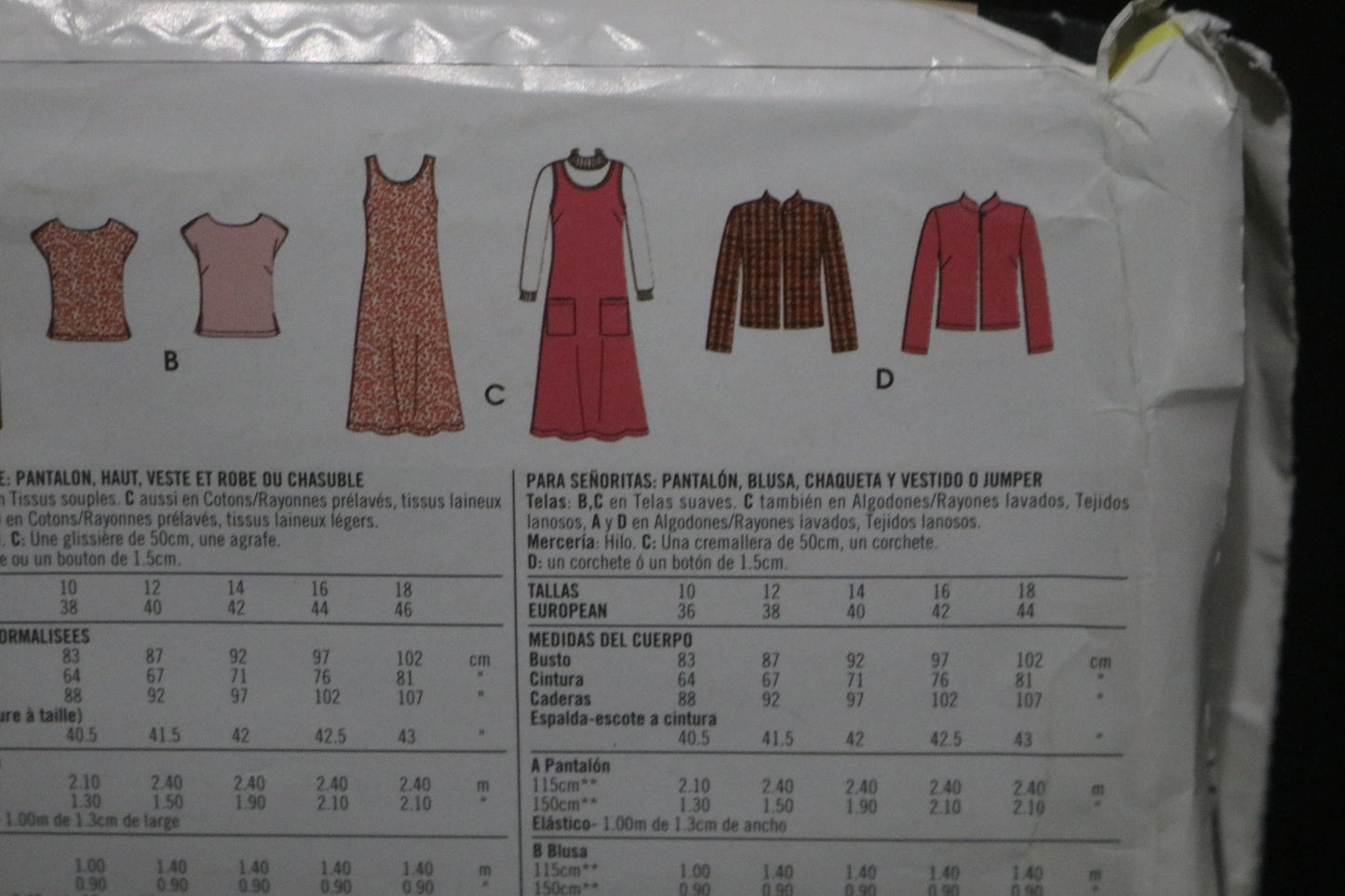 Simplicity 3630 Misses Pants Top Jacket and Dress or Jumper Sewing Pattern UNCUT Size 10 12 14 16 18