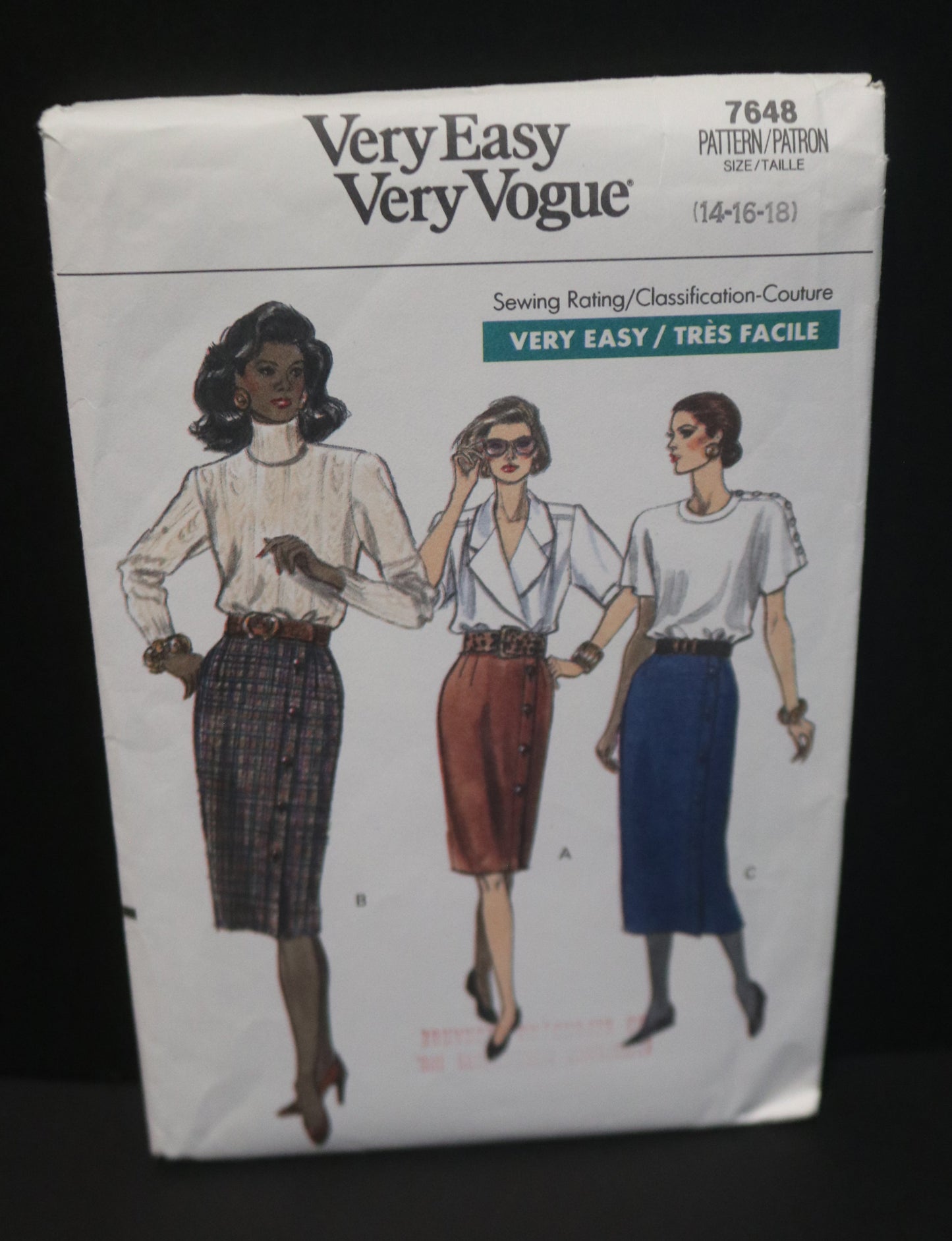 Vogue 7648 Misses Skirt Sewing Pattern  - UNCUT -  Size 14 16 18
