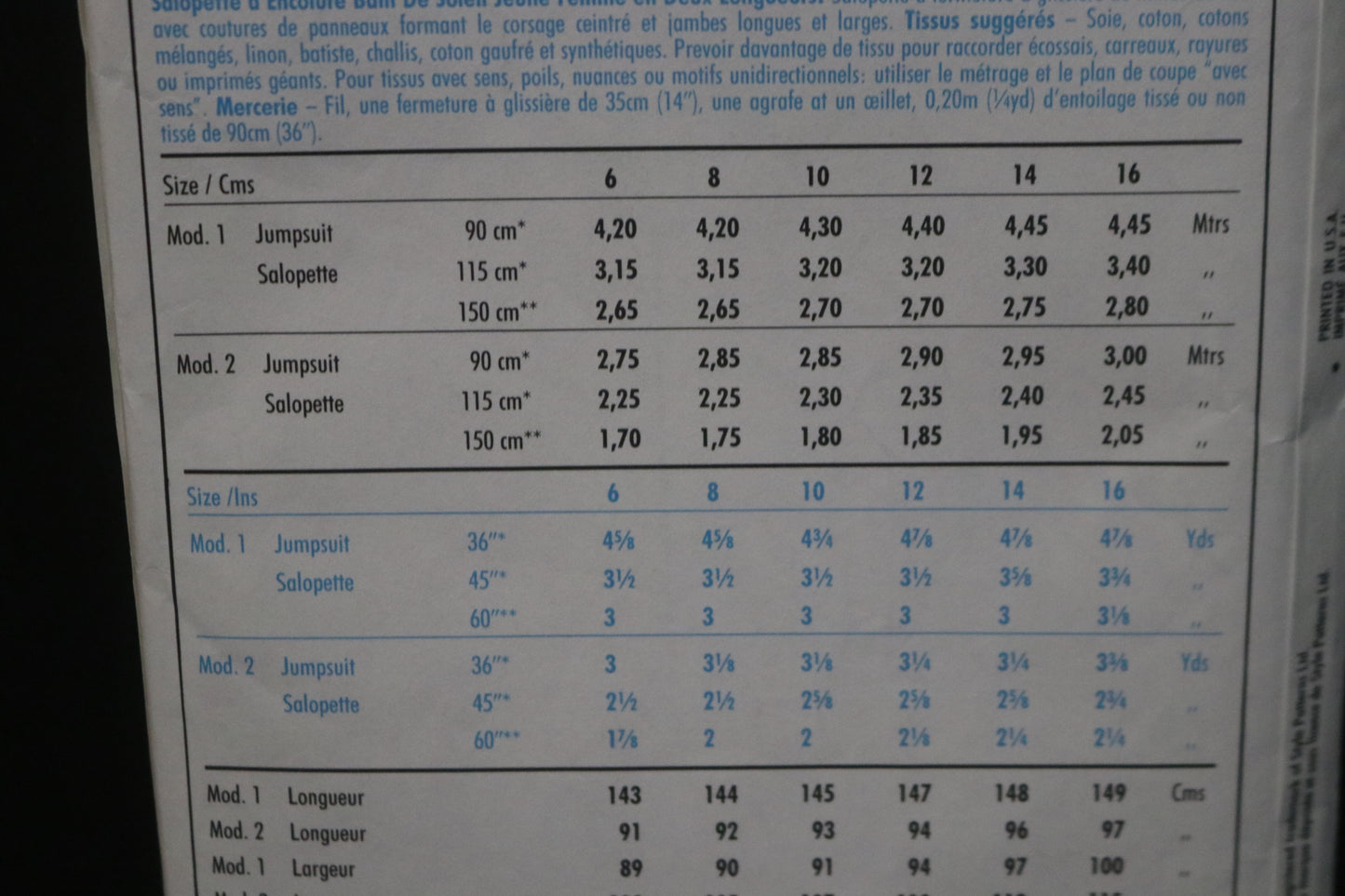 Style 1746 Misses Jumpsuit in Two Lengths Sewing Pattern - UNCUT Size 6 8 10 12 14 16