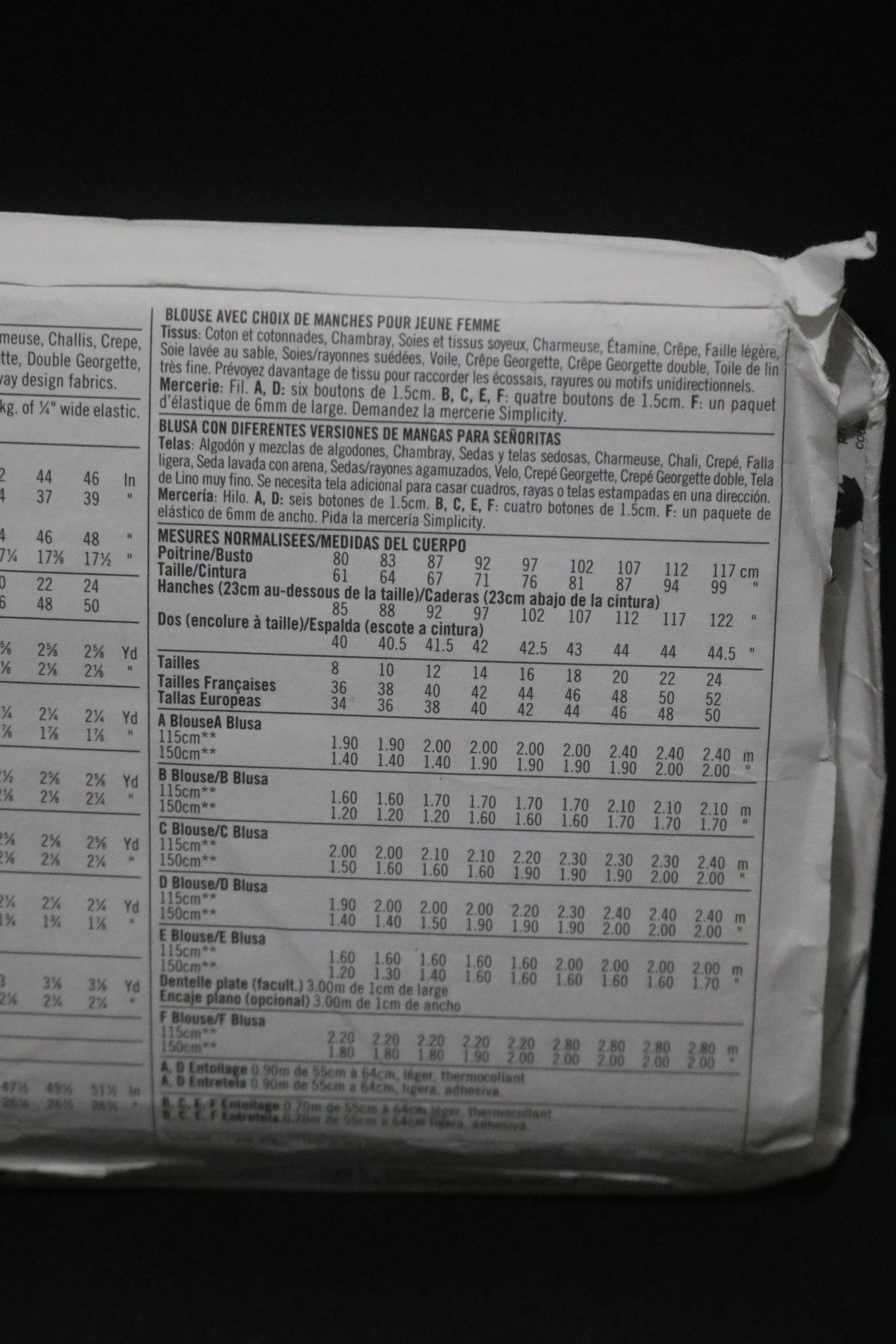 Simplicity 5801 Misses Blouse with Sleeve Variations Sewing Pattern - UNCUT - Size 16 18 20 22 24