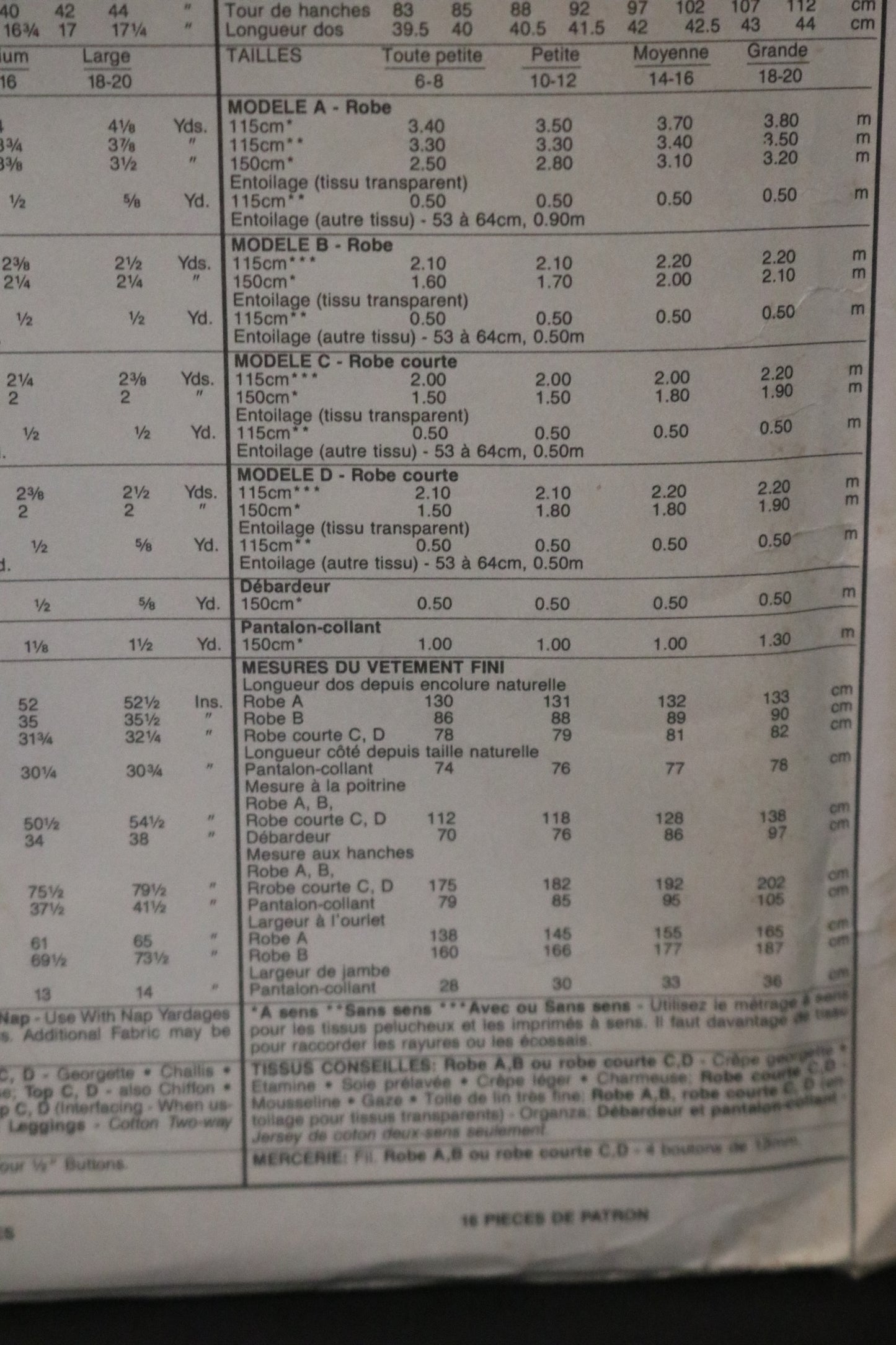 McCalls 5314 Misses Dress or Top, Tank Top and Leggings Sewing Pattern - UNCUT - Size Small (10,12)