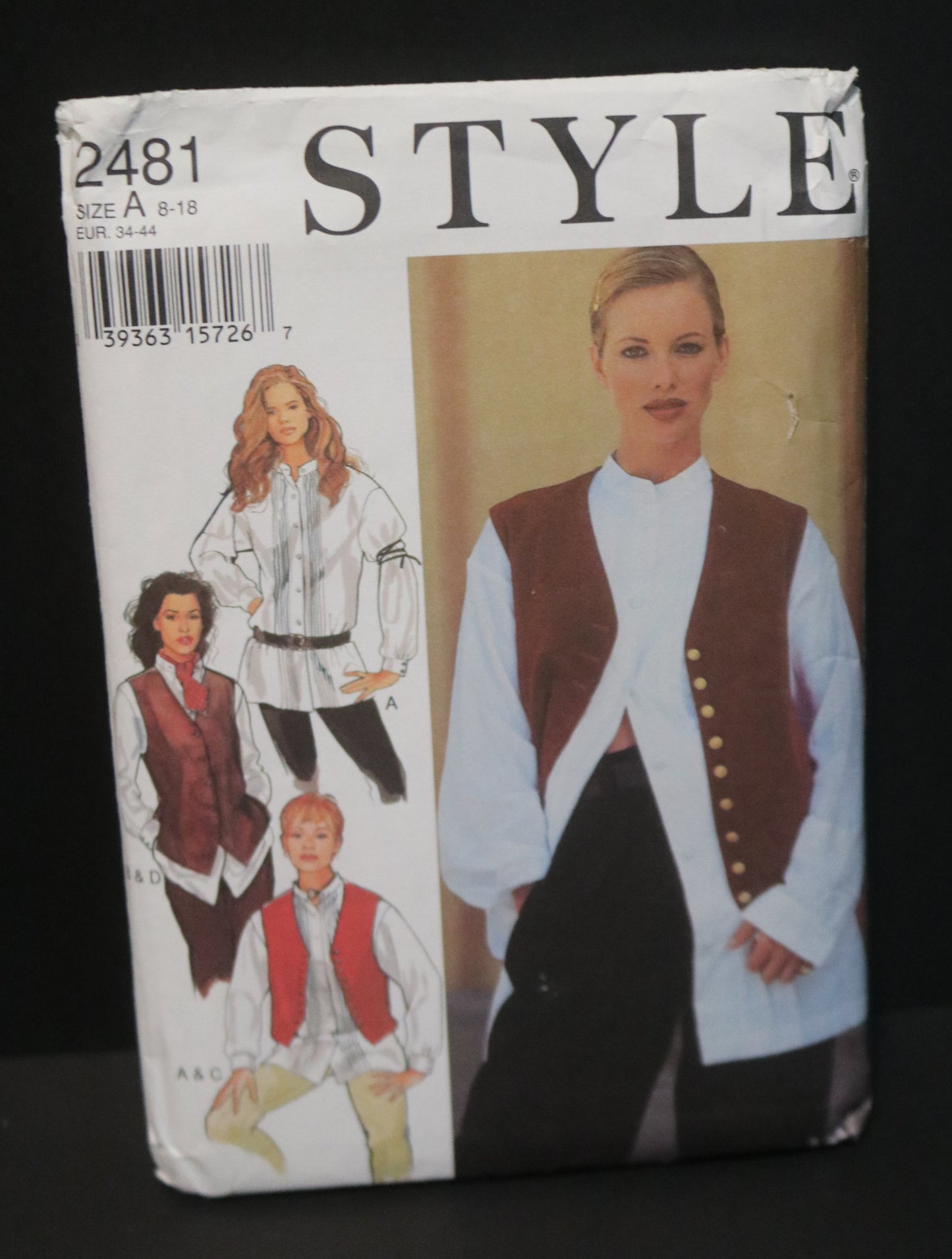 Style 2481 Misses Shirt and Vest Sewing Pattern UNCUT - Size 8 - 18