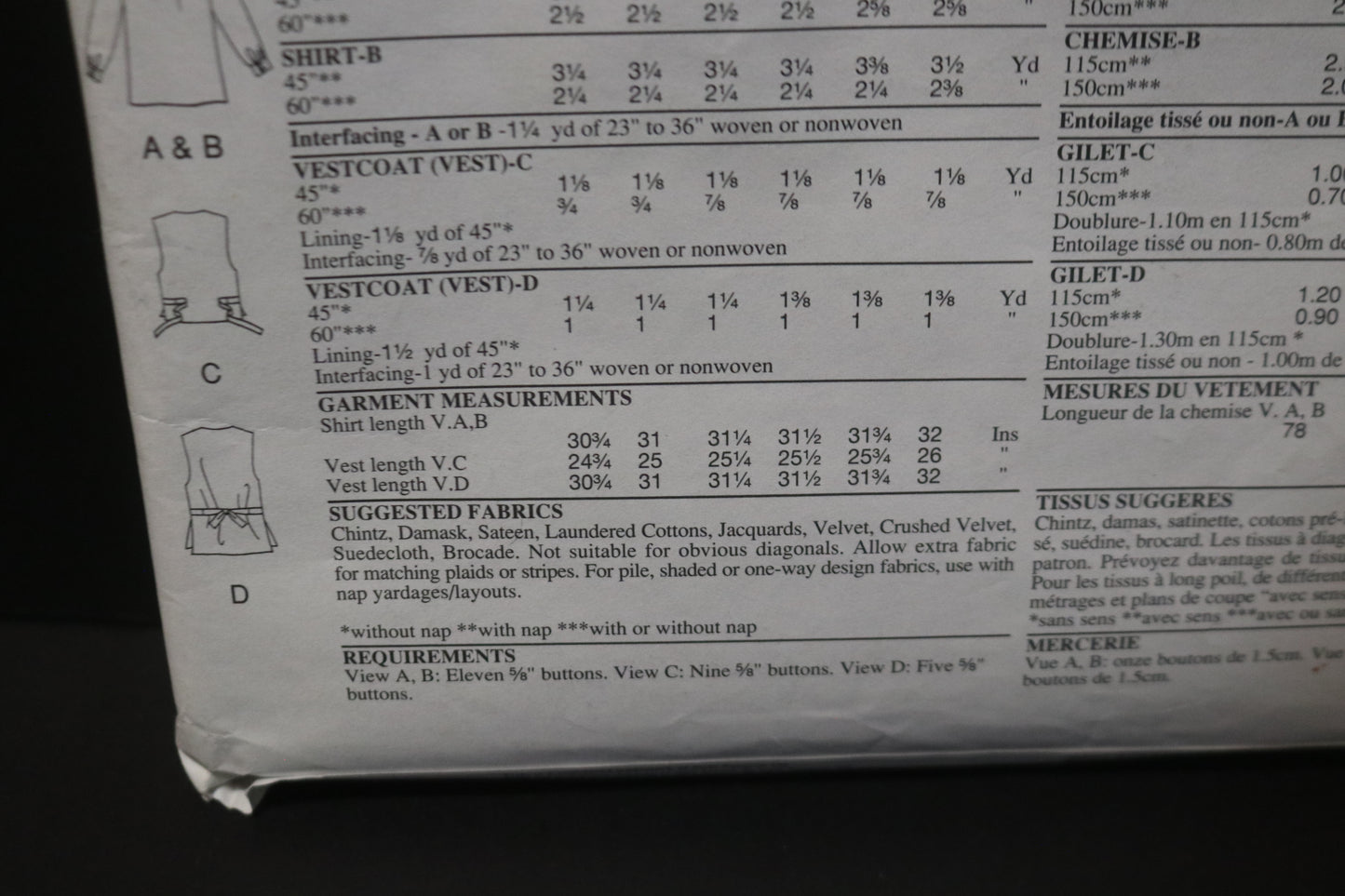 Style 2481 Misses Shirt and Vest Sewing Pattern UNCUT - Size 8 - 18