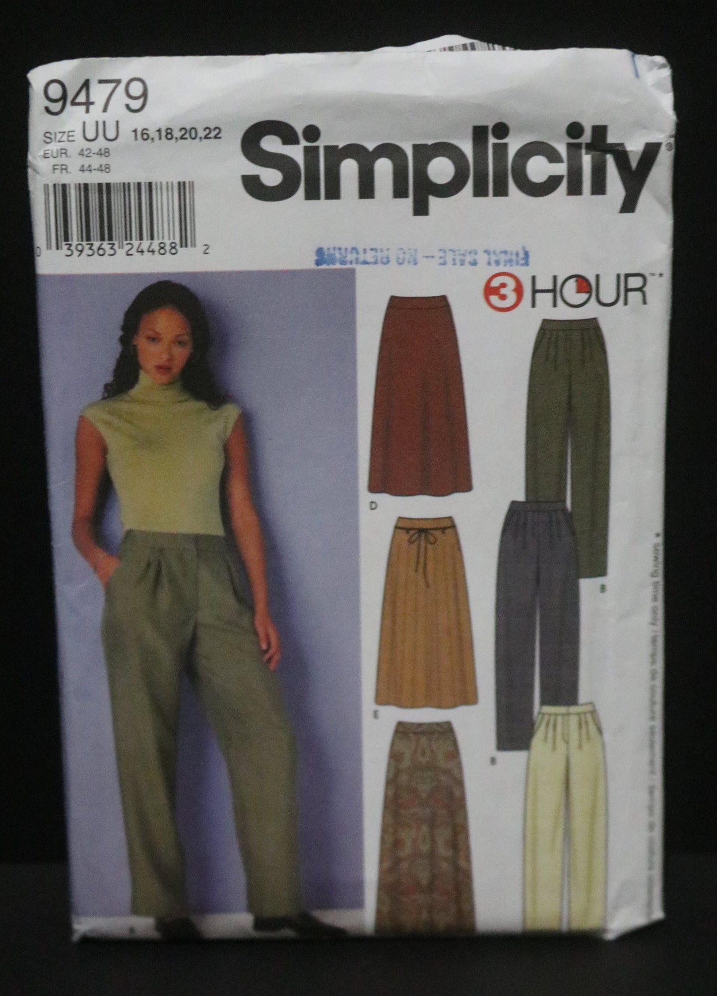 Simplicity 9479 Misses Pants and Skirt Sewing Pattern - UNCUT - Size 8 10 12 14 0r Size 16 18 20 22
