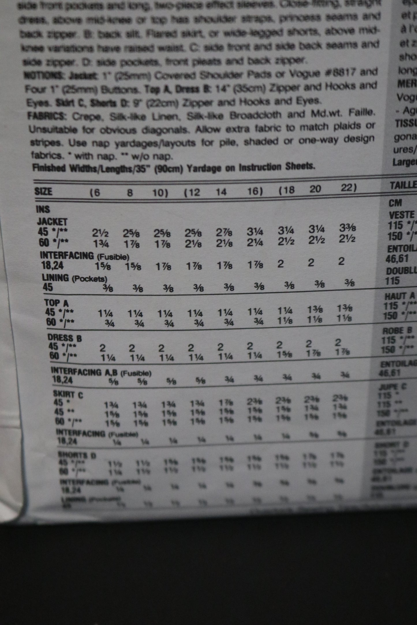 Vogue 2907 Misses Jacket Dress Top Skirt and Shorts Sewing Pattern - UNCUT - Size 12 14 16
