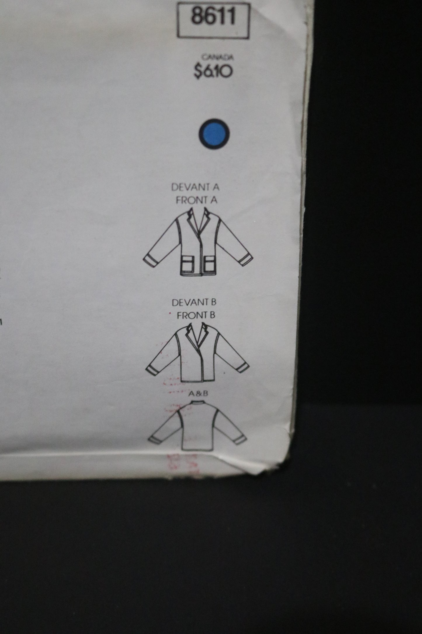 Vogue 8611 Misses Jacket Sewing Pattern - UNCUT - Size 8 10 12