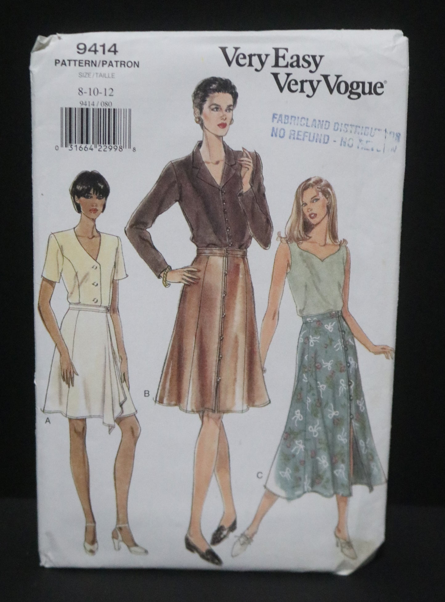 Vogue 9414 Misses Skirt Sewing Pattern - UNCUT -  Size 8 10 12