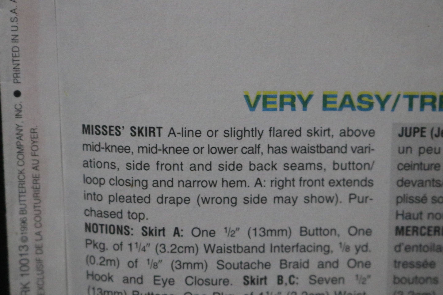 Vogue 9414 Misses Skirt Sewing Pattern - UNCUT -  Size 8 10 12