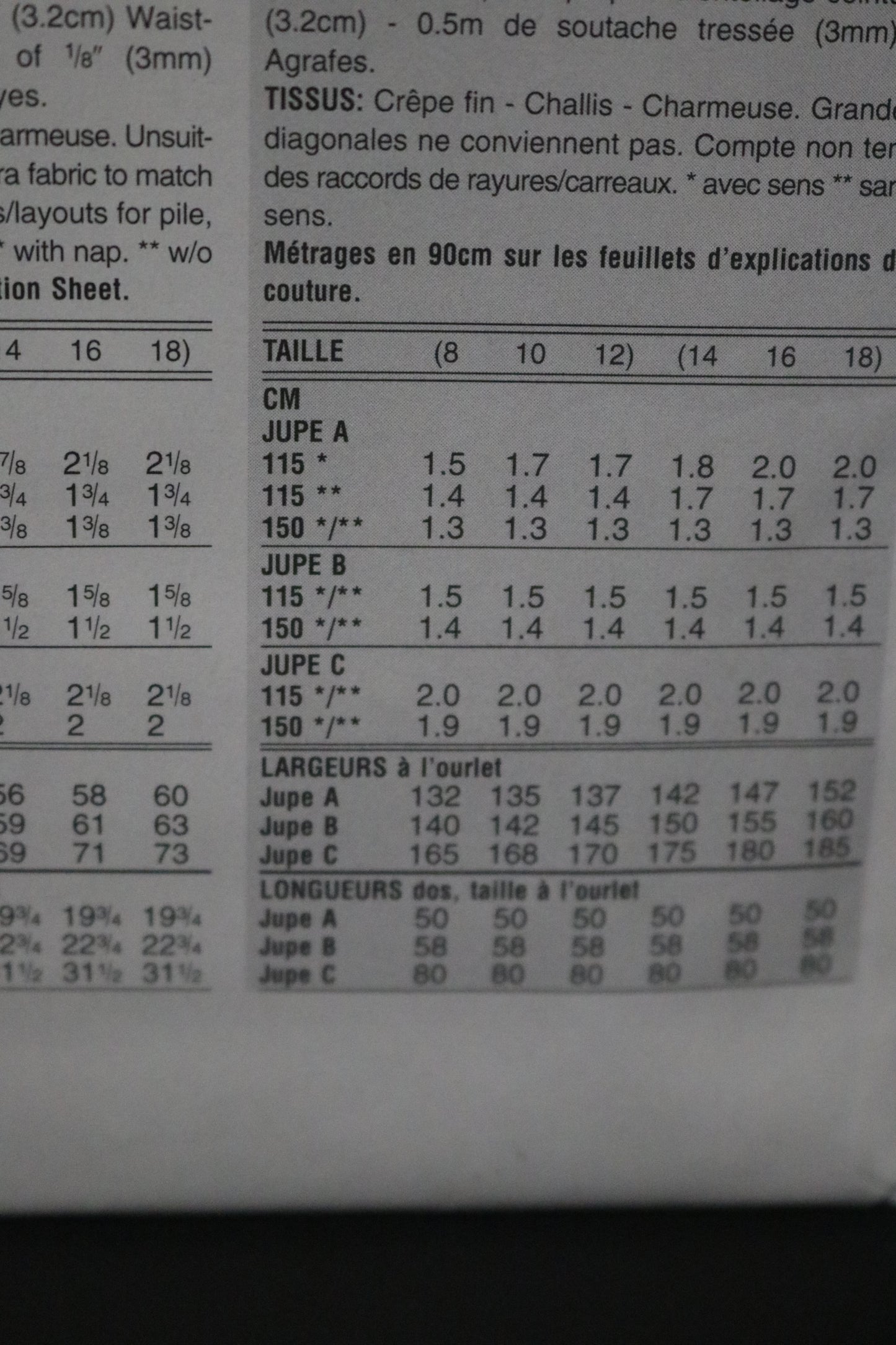 Vogue 9414 Misses Skirt Sewing Pattern - UNCUT -  Size 8 10 12