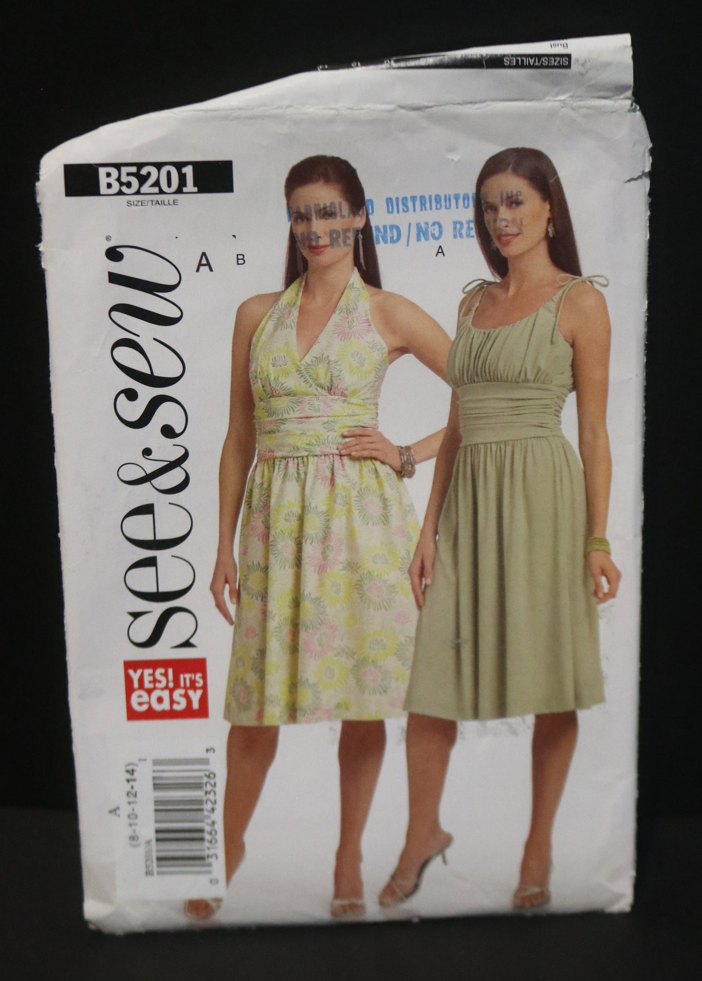 See and Sew 5201 Misses Dress Sewing Pattern - UNCUT - Size 8 10 12 14