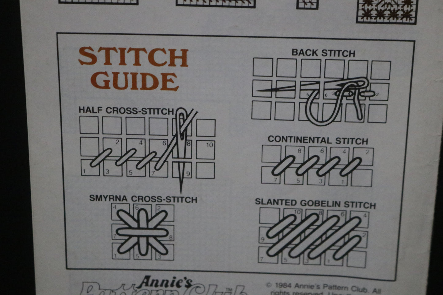 80s Annie's Pattern Club 87C40 Plastic Canvas Coaster Collection Pattern Leaflet - Features 6 Coaster Patterns
