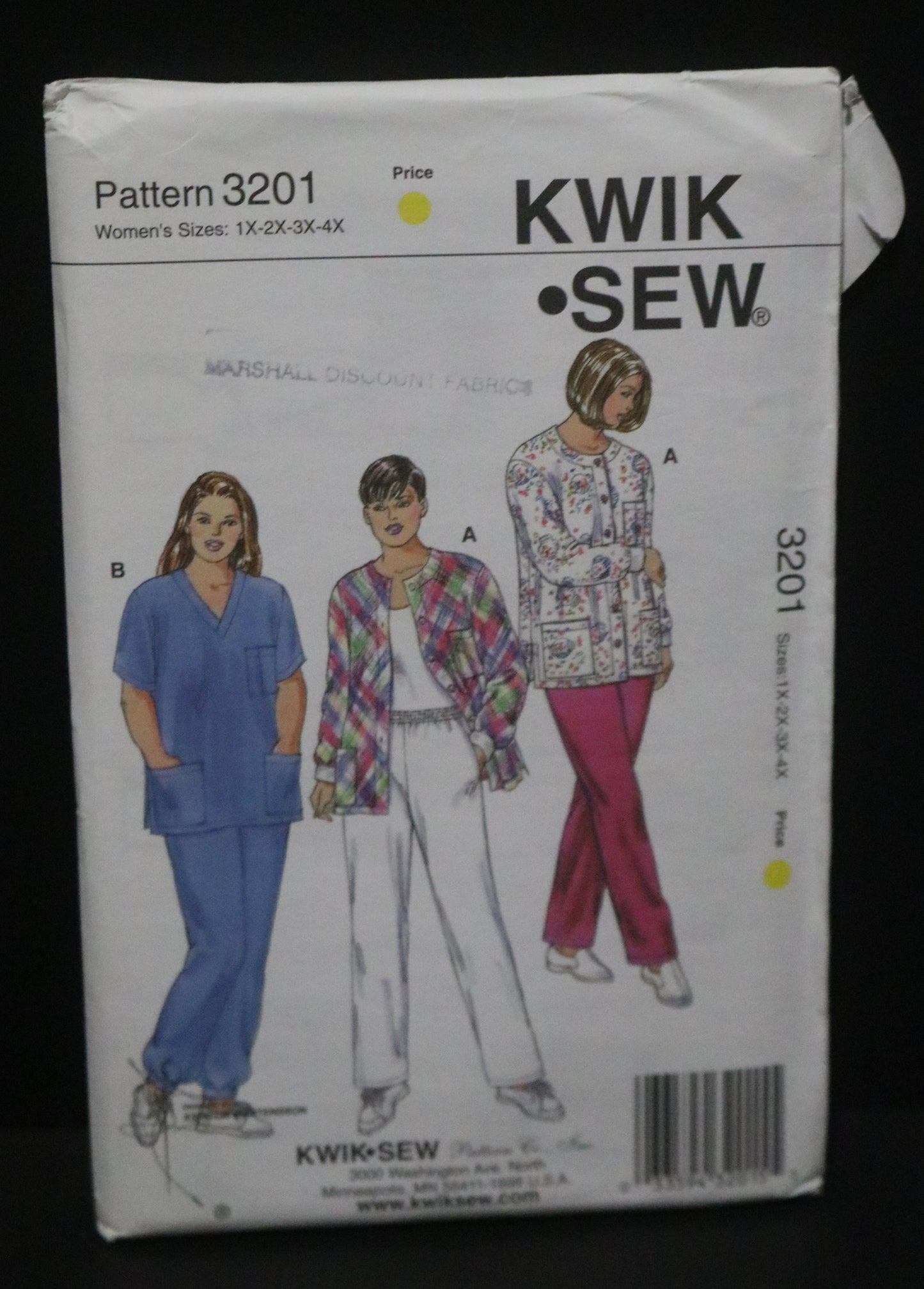 Kwik Sew 3201 Womens Scrubs Sewing Pattern - UNCUT - Size 1X 2X 3X 4X
