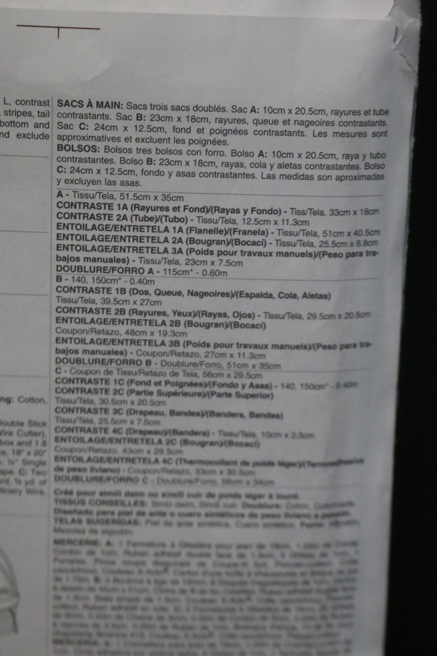 McCalls 6761 Bags Sewing Pattern UNCUT