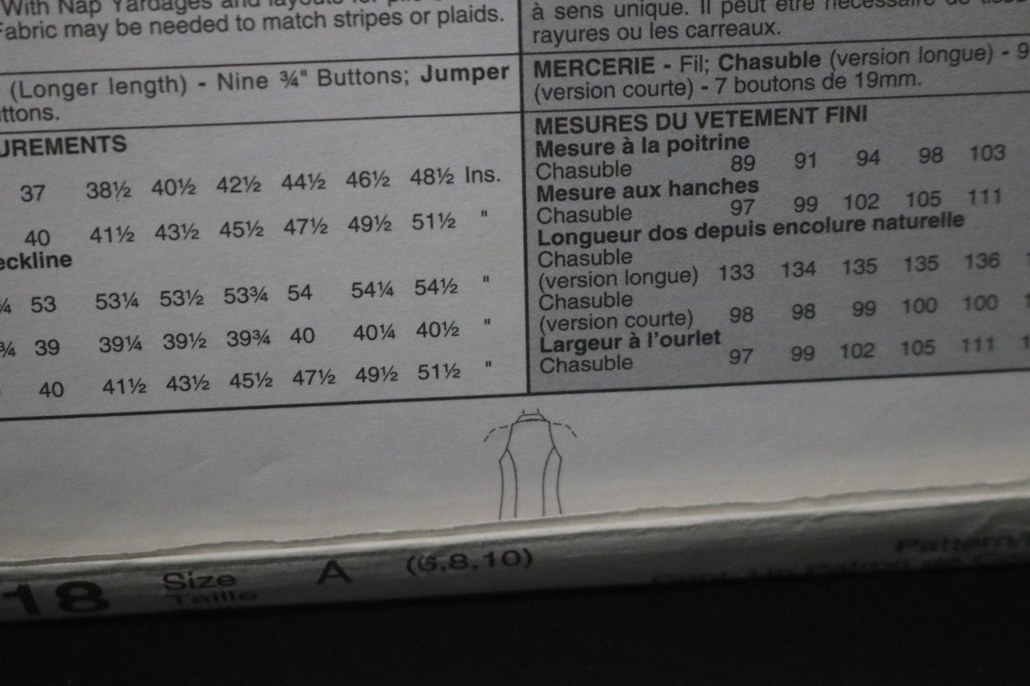 McCalls 2318 Misses Jumper Sewing Pattern - UNCUT - Size 6 8 10