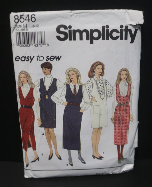 Simplicity 8546 Misses Jumper in Two Lengths Sewing Pattern - UNCUT - Size 6 - 10