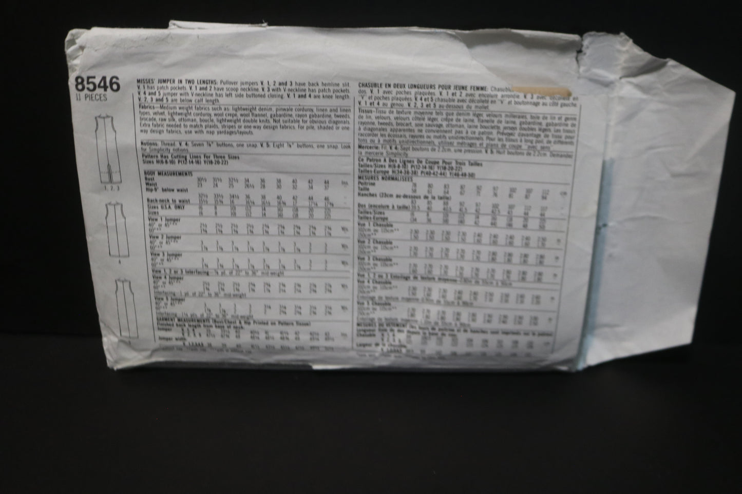 Simplicity 8546 Misses Jumper in Two Lengths Sewing Pattern - UNCUT - Size 6 - 10