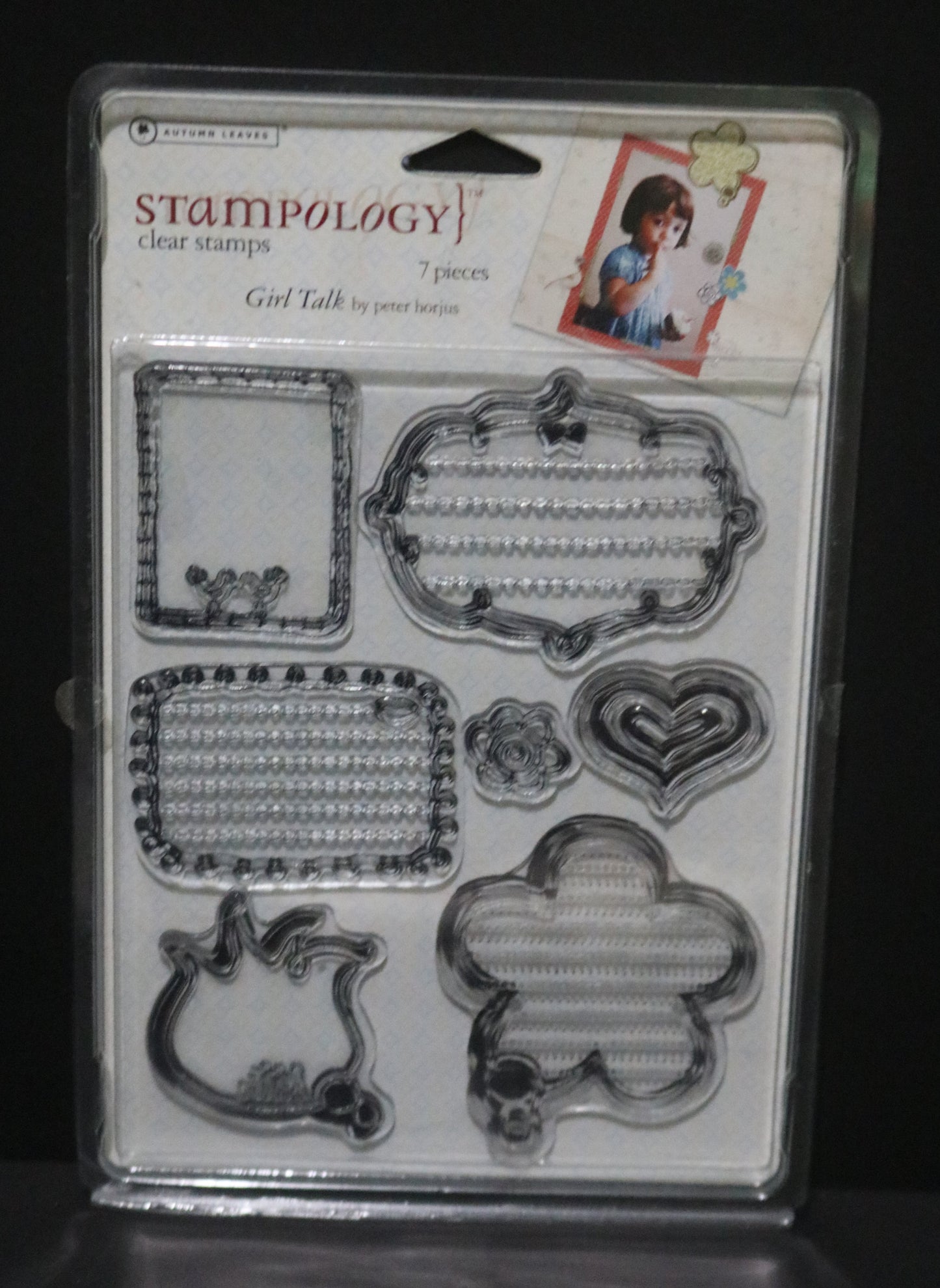 Stampology Autmumn Leaves Girl Talk AL3174  Clear Stamps by Peter Horjus - Features Frames and Qoute Boxes