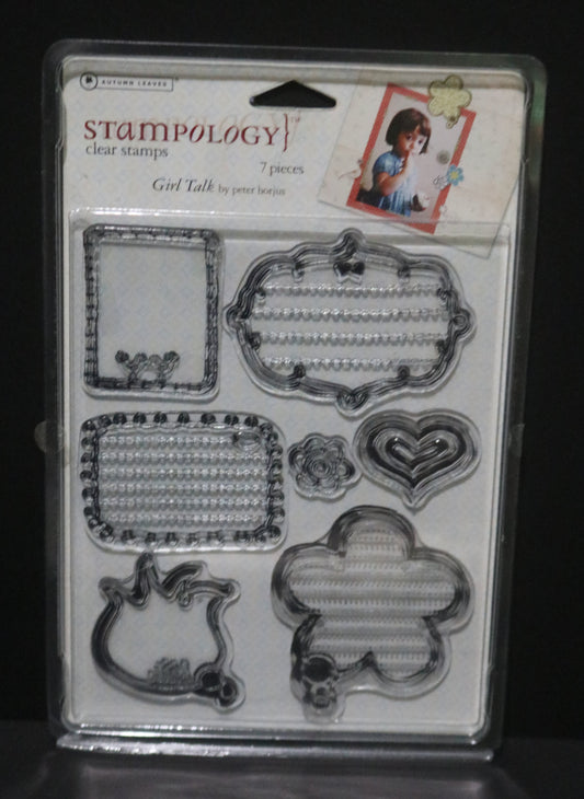 Stampology Autmumn Leaves Girl Talk AL3174  Clear Stamps by Peter Horjus - Features Frames and Qoute Boxes