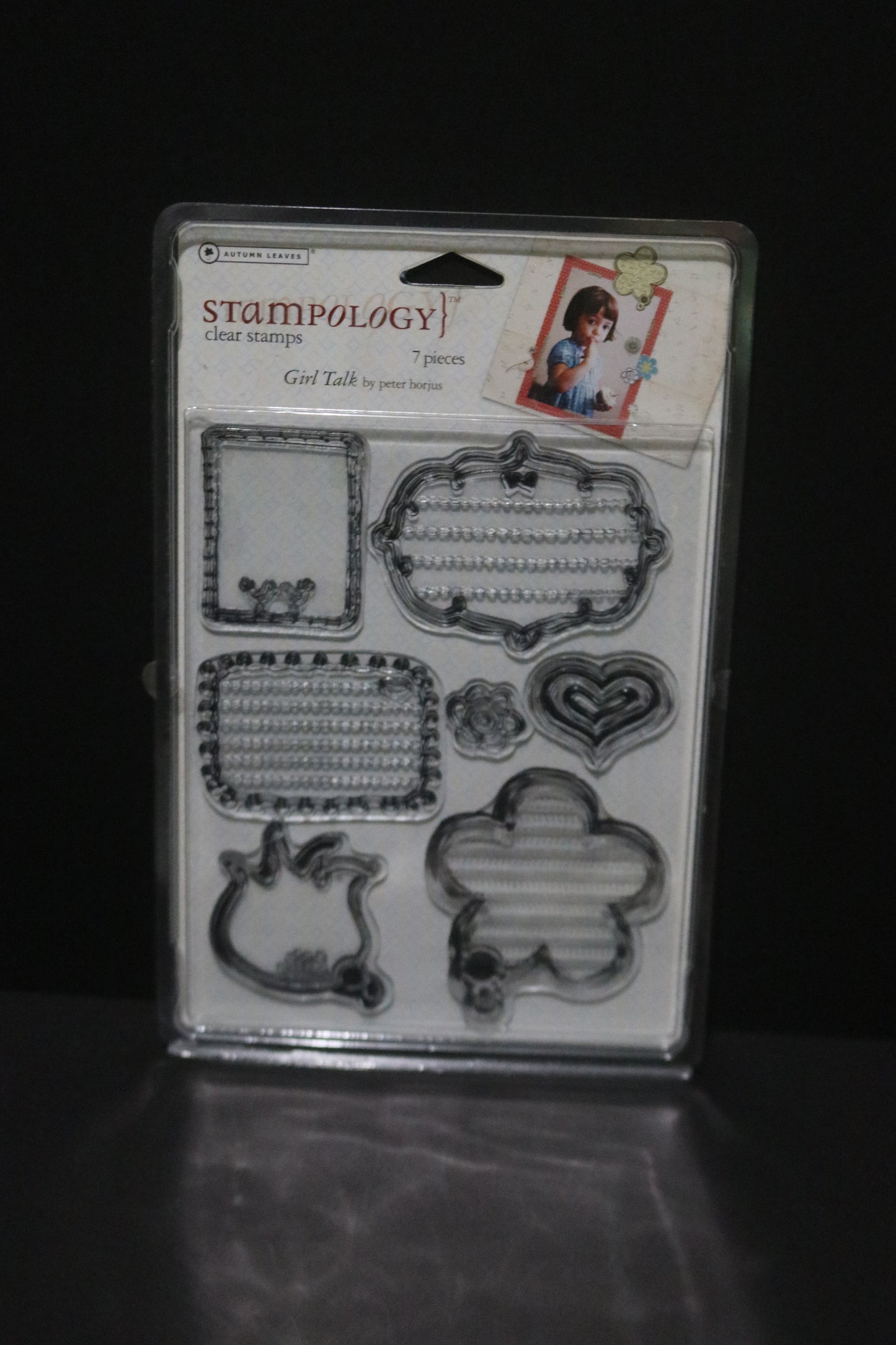 Stampology Autmumn Leaves Girl Talk AL3174  Clear Stamps by Peter Horjus - Features Frames and Qoute Boxes