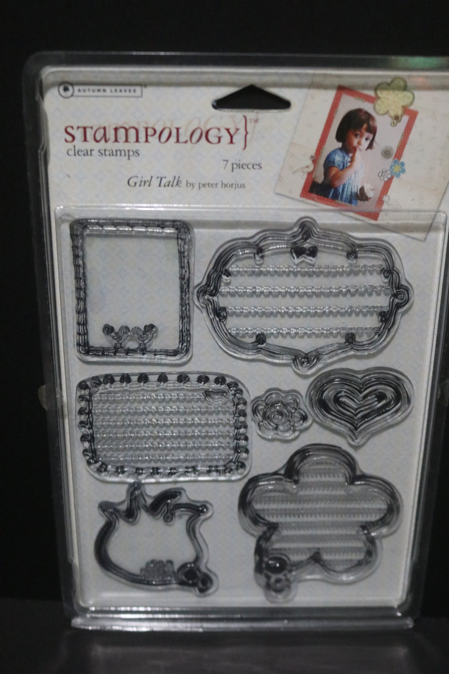 Stampology Autmumn Leaves Girl Talk AL3174  Clear Stamps by Peter Horjus - Features Frames and Qoute Boxes