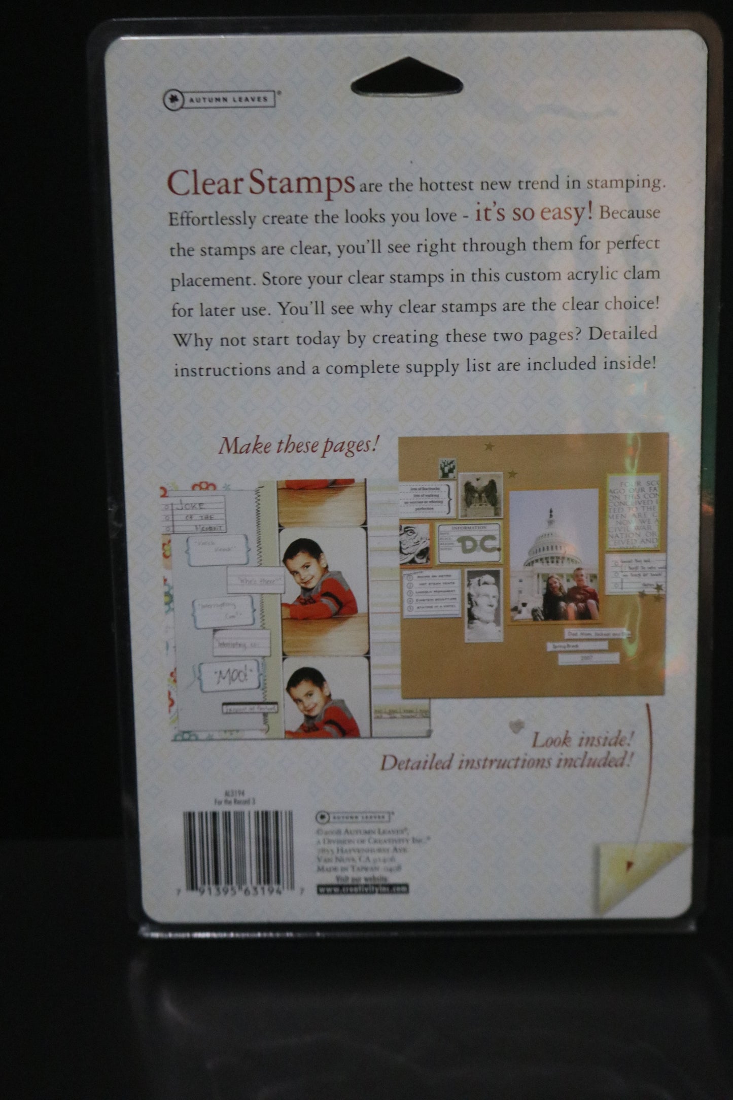 Stampology Autmumn Leaves for the Record 3 Clear Stamps by Katie Pertier - 12 Pieces