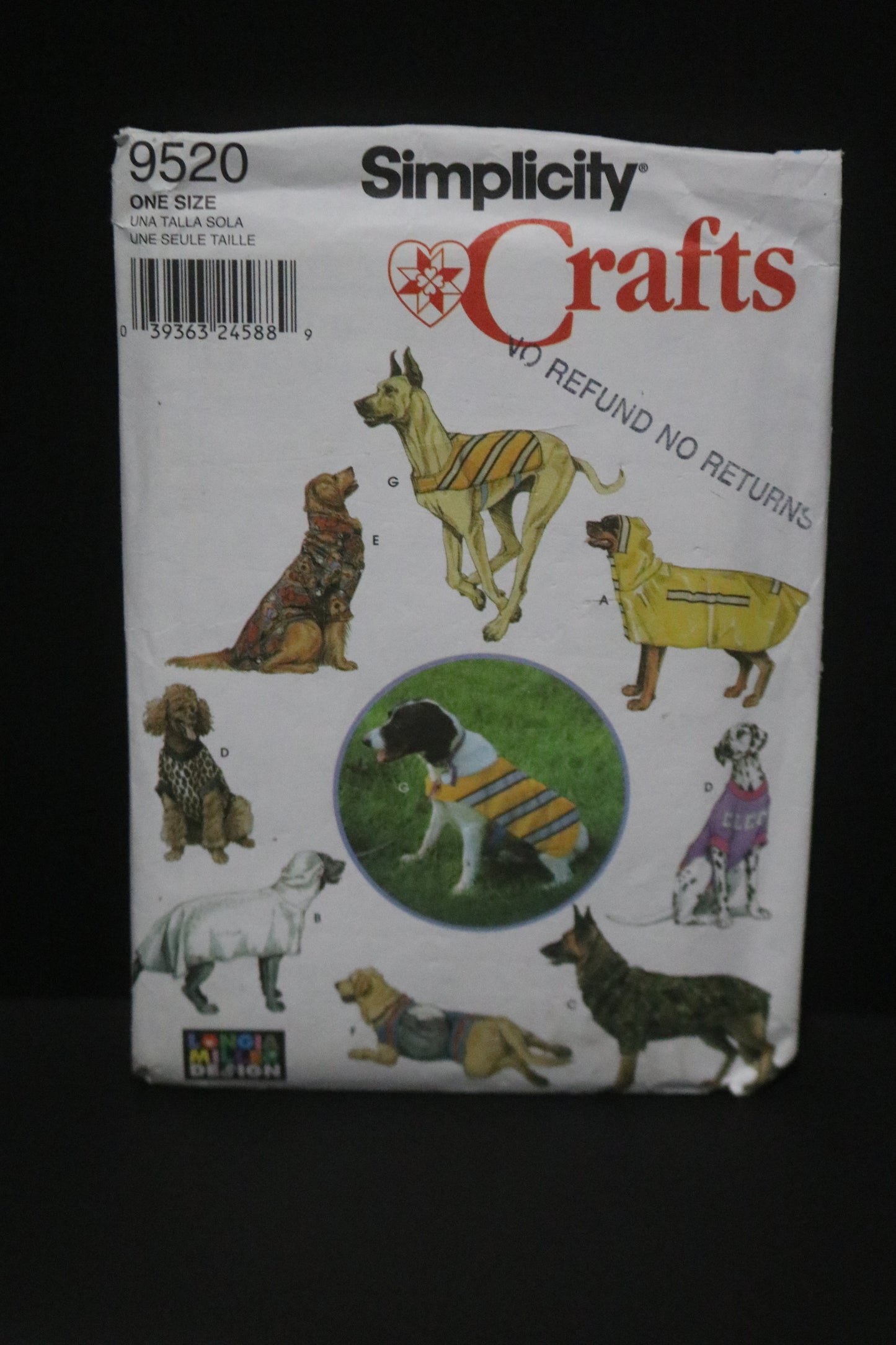 Simplicity 9520 Large Size Dog Clothes Sewing Pattern UNCUT
