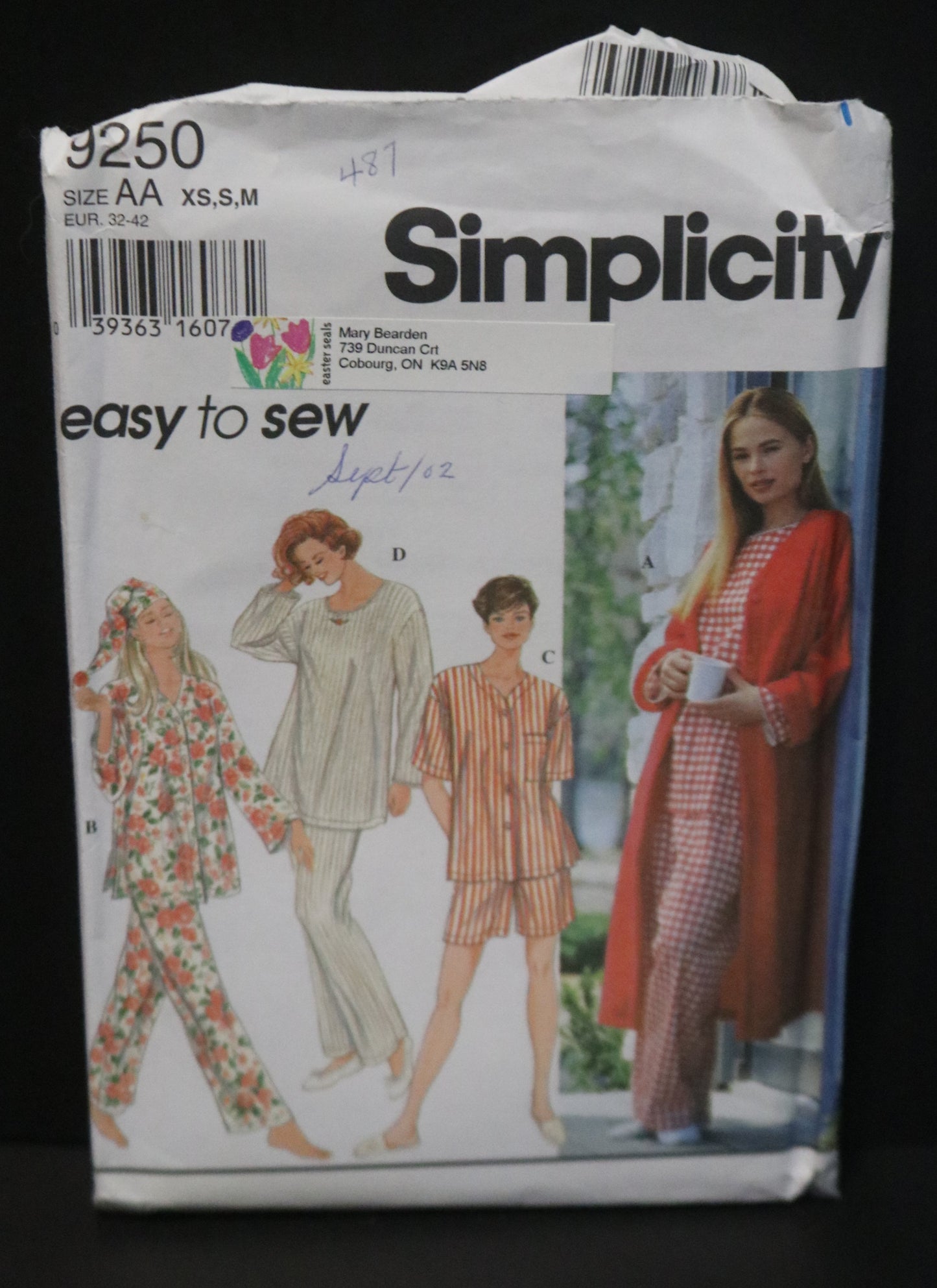 Simplicity 9250 Misses Sleepwear Sewing Pattern - UNCUT - Size Xs S M