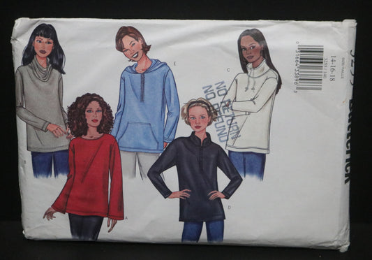 Butterick 3255 Misses / Misses Petite Top Sewing Pattern UNCUT Size 14 16 18