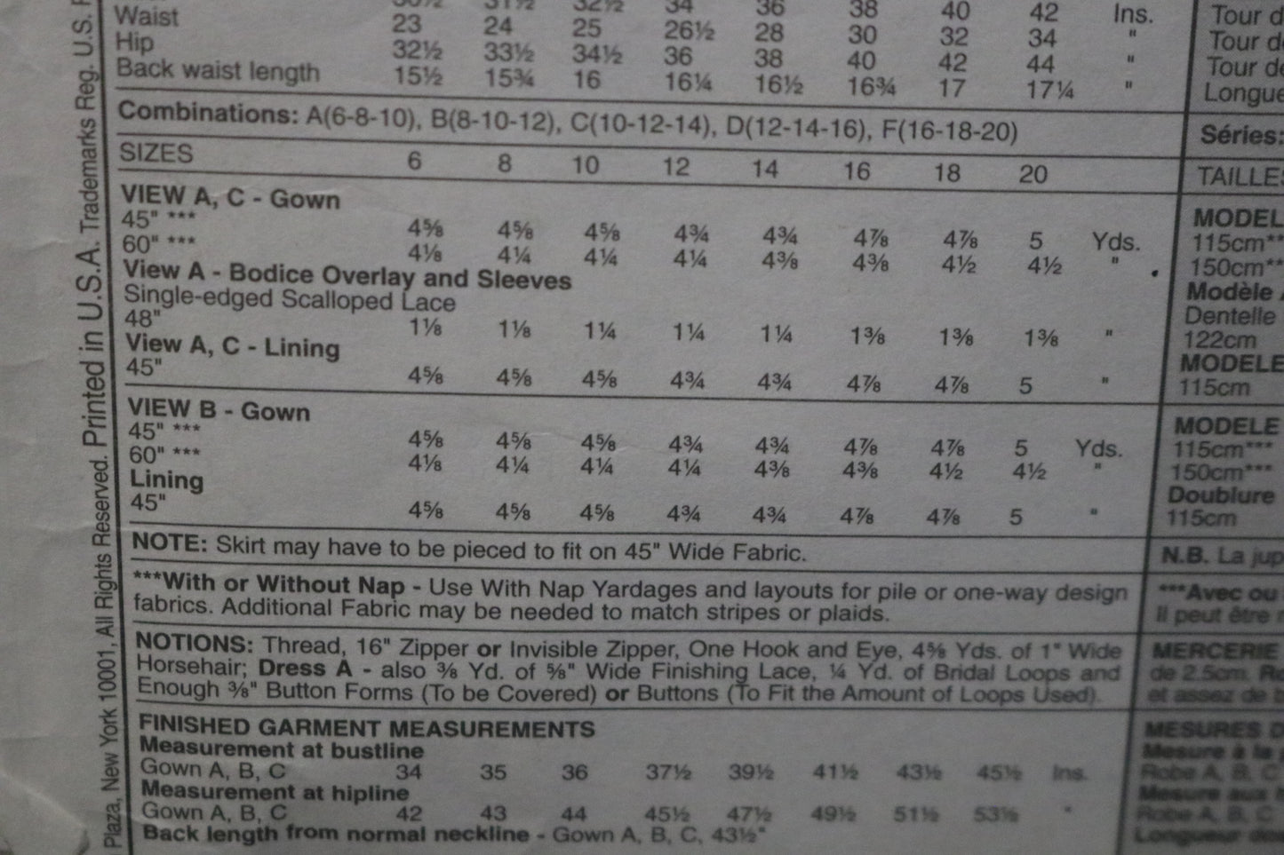 McCalls 2602 Alicyn Misses Gowns Sewing Pattern - UNCUT - Size 6 8 10