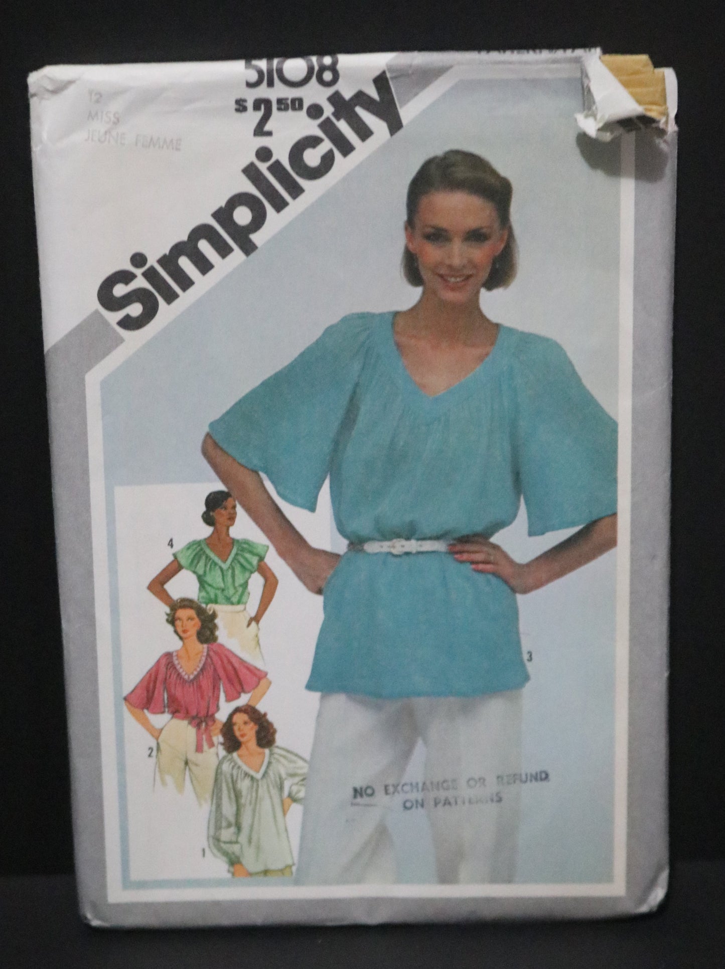 Simplicity 5108 Misses Pullover Tunic or Tops Sewing Pattern - UNCUT - Size 12