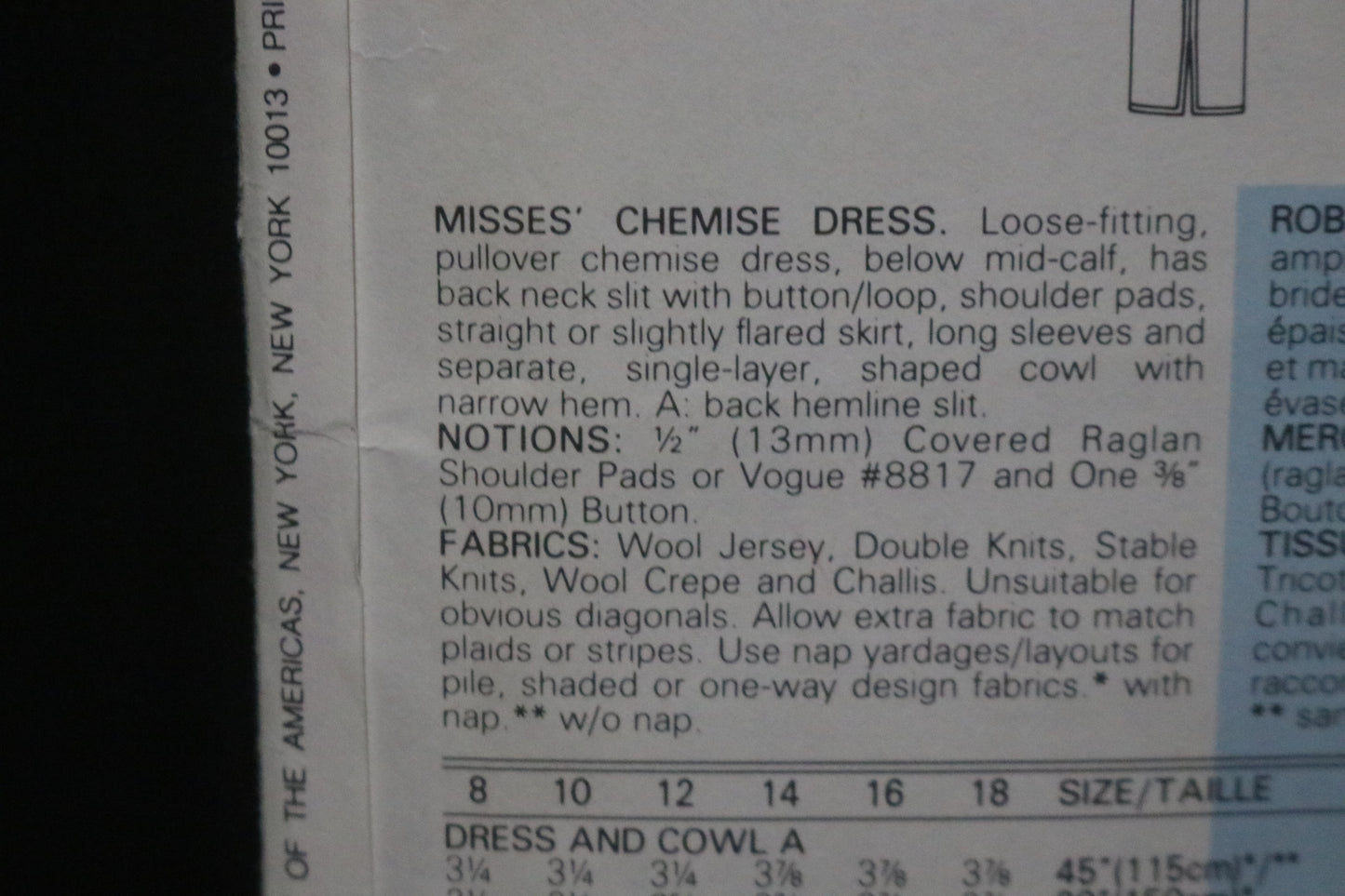 Vogue 9126 Misses Dress Sewing Pattern - UNCUT - Size 8 10 12