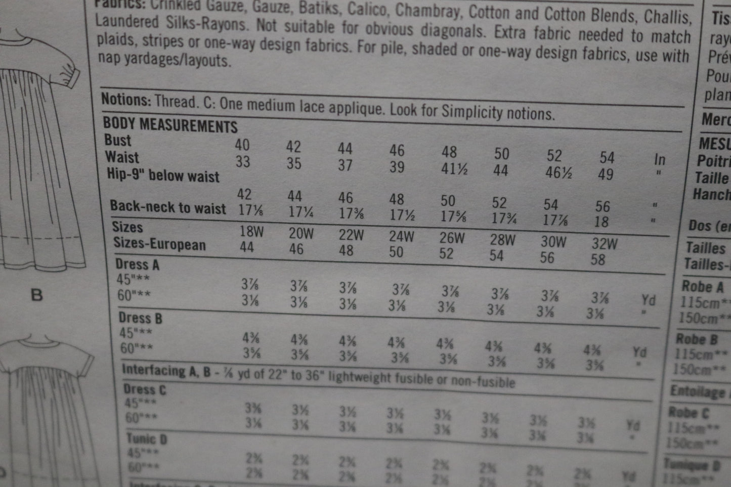 Simplicity 9548 Womens Dress or Tunic Sewing Pattern UNCUT  Size 18w - 24w