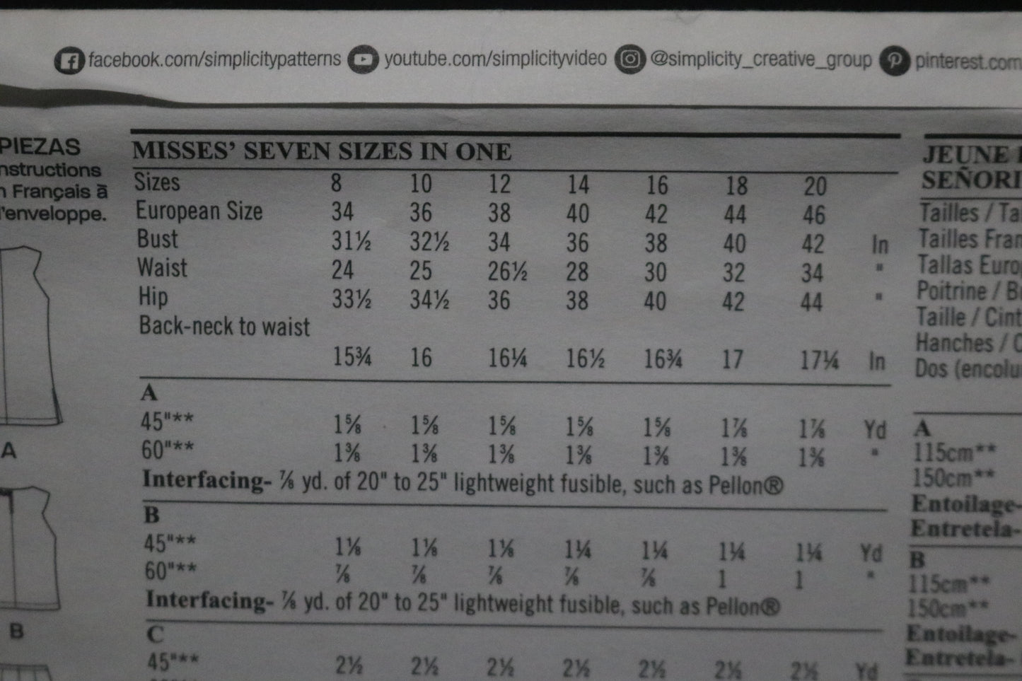 New Look 6459 Misses Top and Cropped Pants Sewing Pattern UNCUT - Size 8 - 20