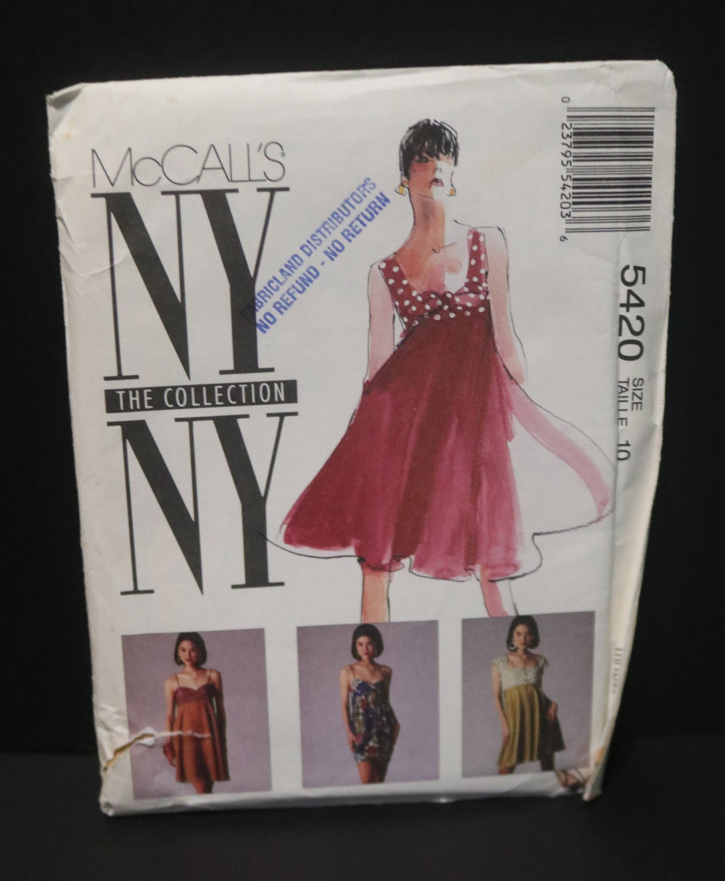McCalls 5420 NYNY Misses Dresses Sewing Pattern - UNCUT - Size 10