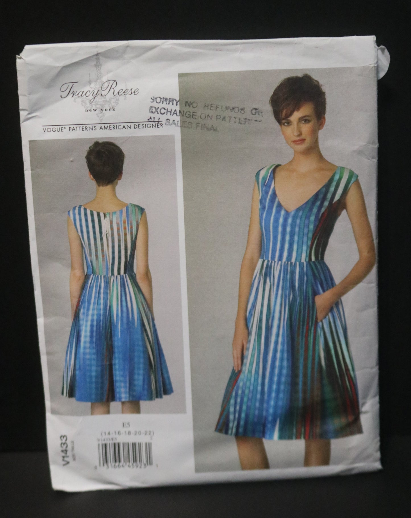 Vogue 1433 Tracy Reese Misses / Misses Petite Dress Sewing Pattern UNCUT Size 14 16 18 20 22