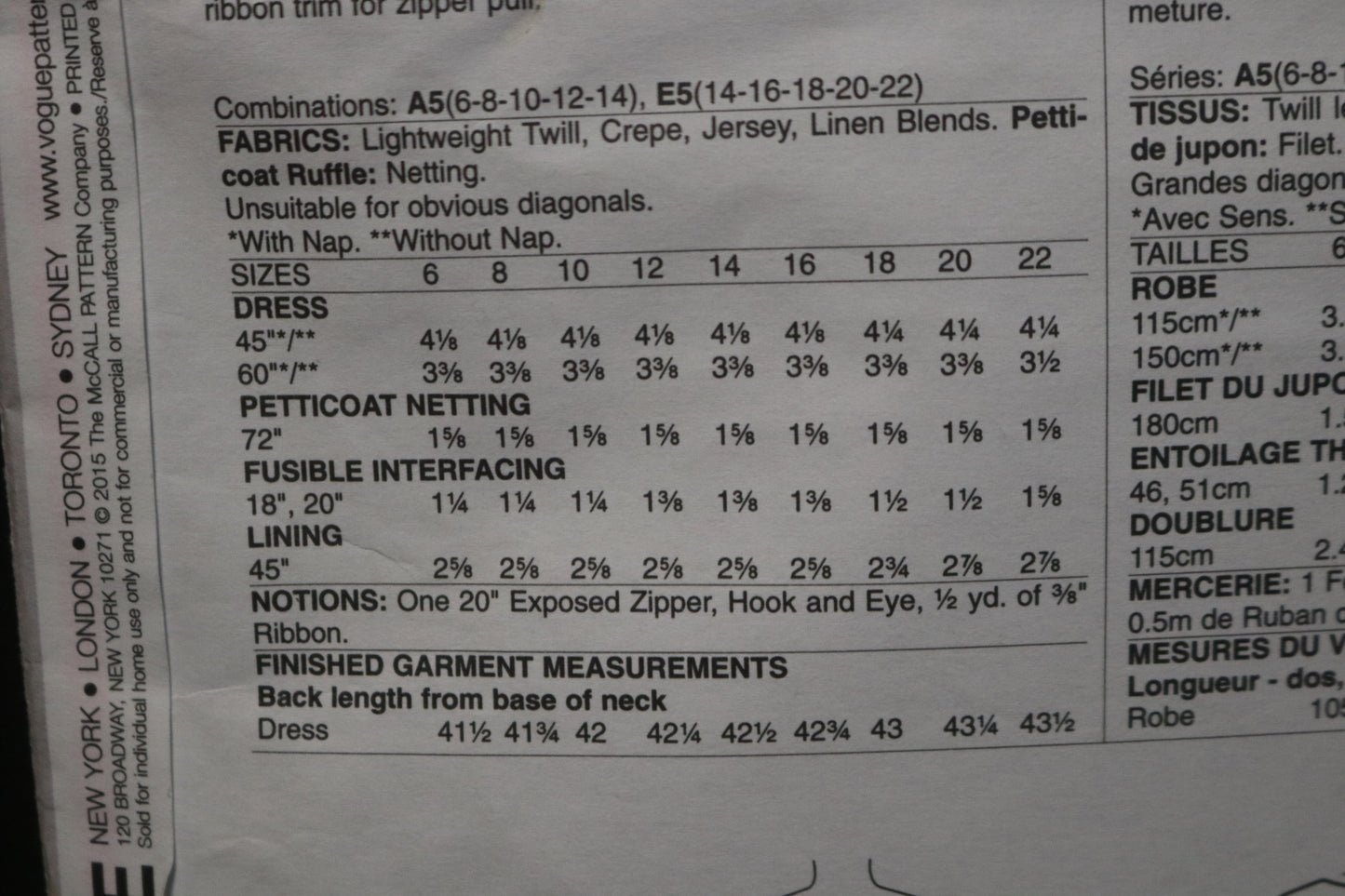 Vogue 1433 Tracy Reese Misses / Misses Petite Dress Sewing Pattern UNCUT Size 14 16 18 20 22