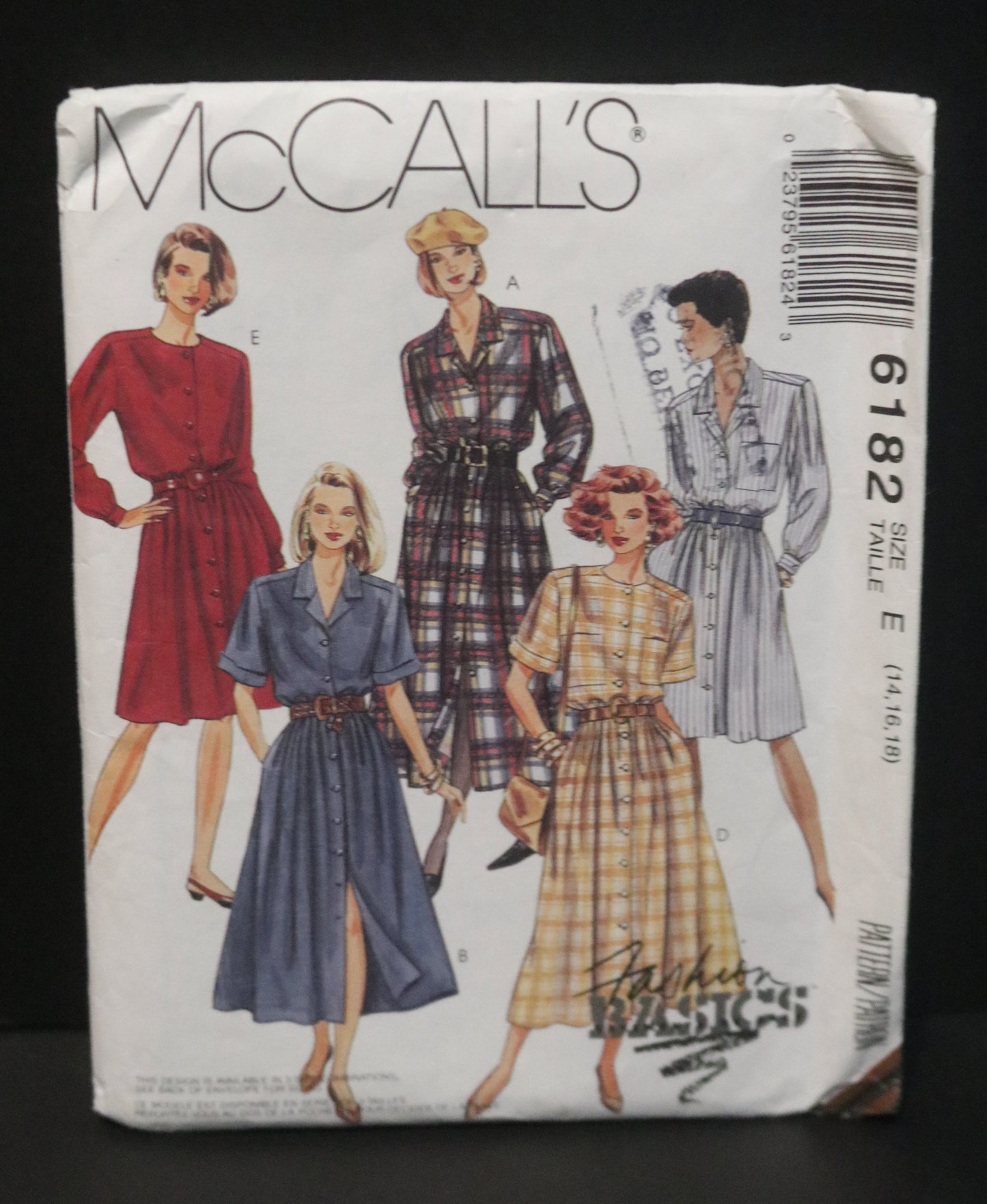 McCalls 6182 Misses Dress in Two Lengths Sewing Pattern - UNCUT - Size 14 16 18