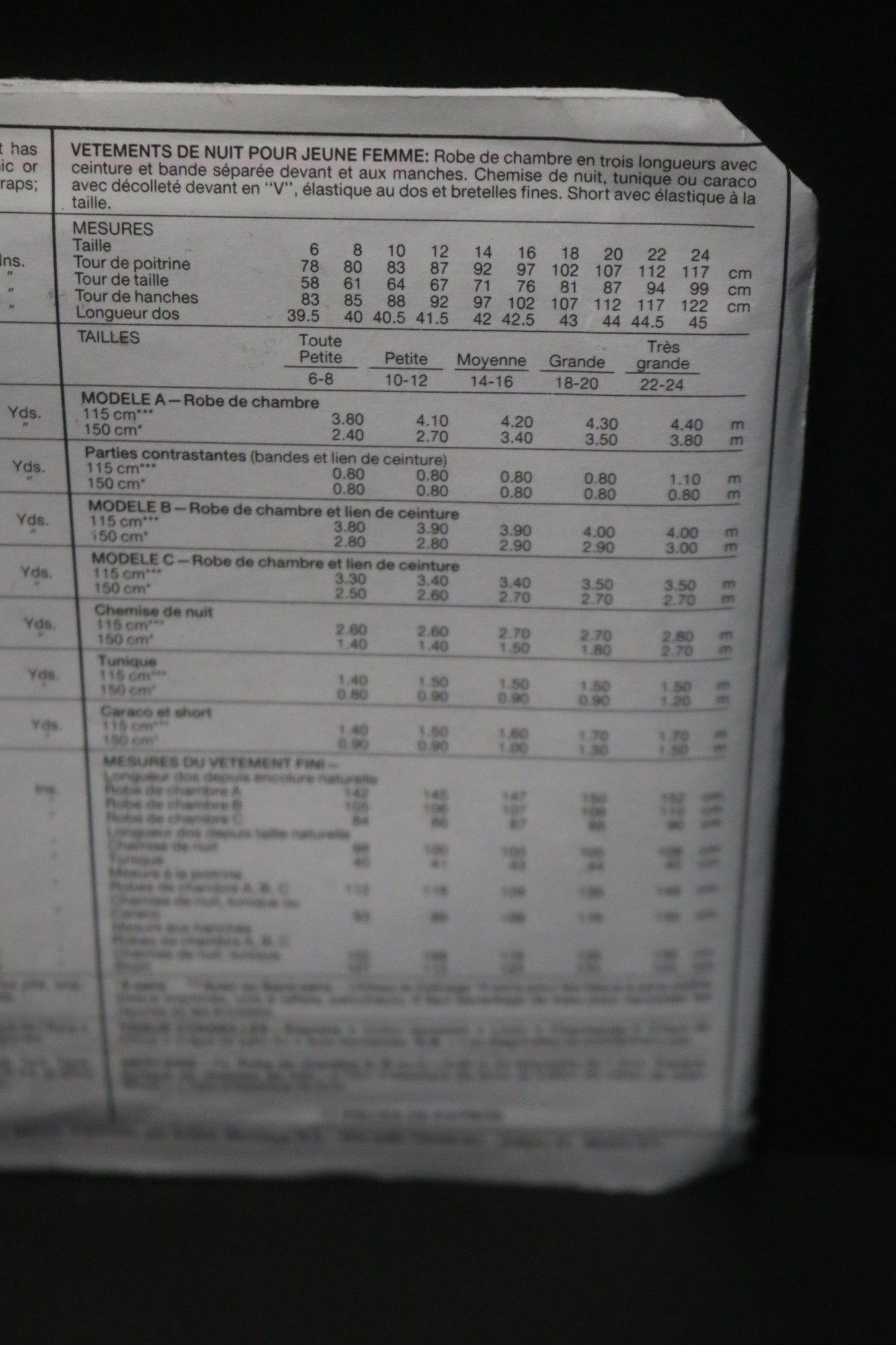 McCalls 5112 Misses Sleepwear Sewing Pattern - UNCUT - Size Small ( 10,12)