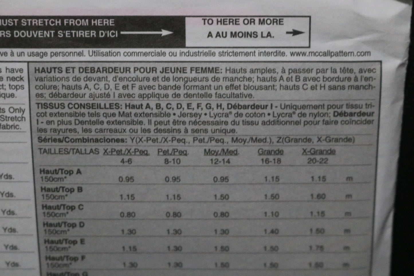 McCalls 5271 Misses Tops and Tank Top Sewing Pattern UNCUT - Size Lrg - Xlg