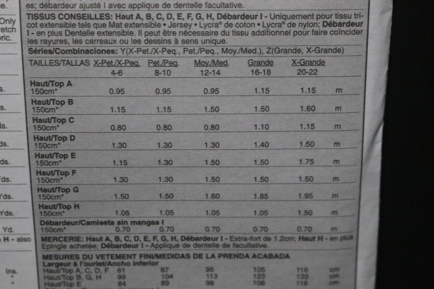 McCalls 5271 Misses Tops and Tank Top Sewing Pattern UNCUT - Size Lrg - Xlg