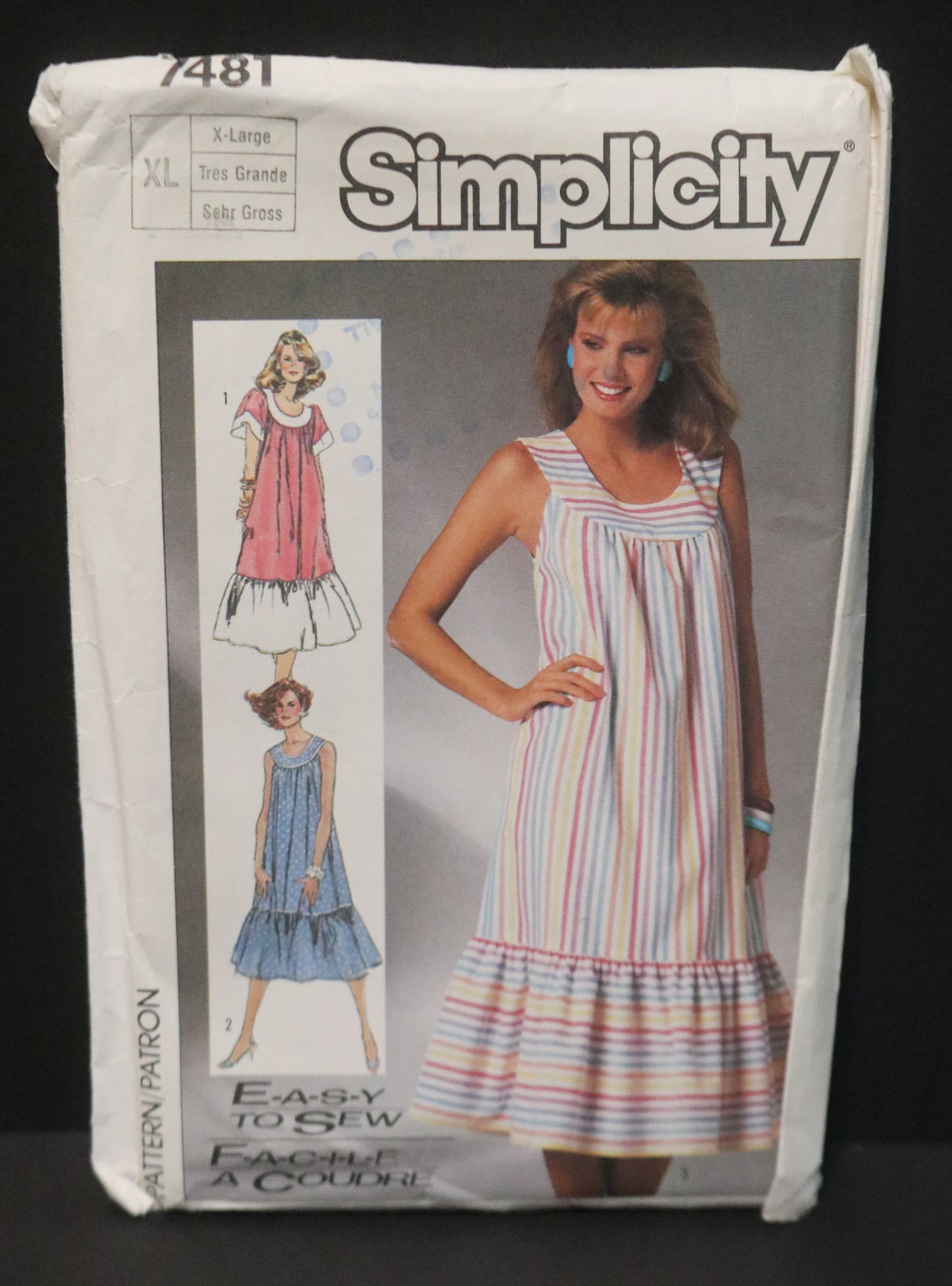 Simplicity 7481  Misses Easy to Sew Dress Sewing Pattern  UNCUT Size XL