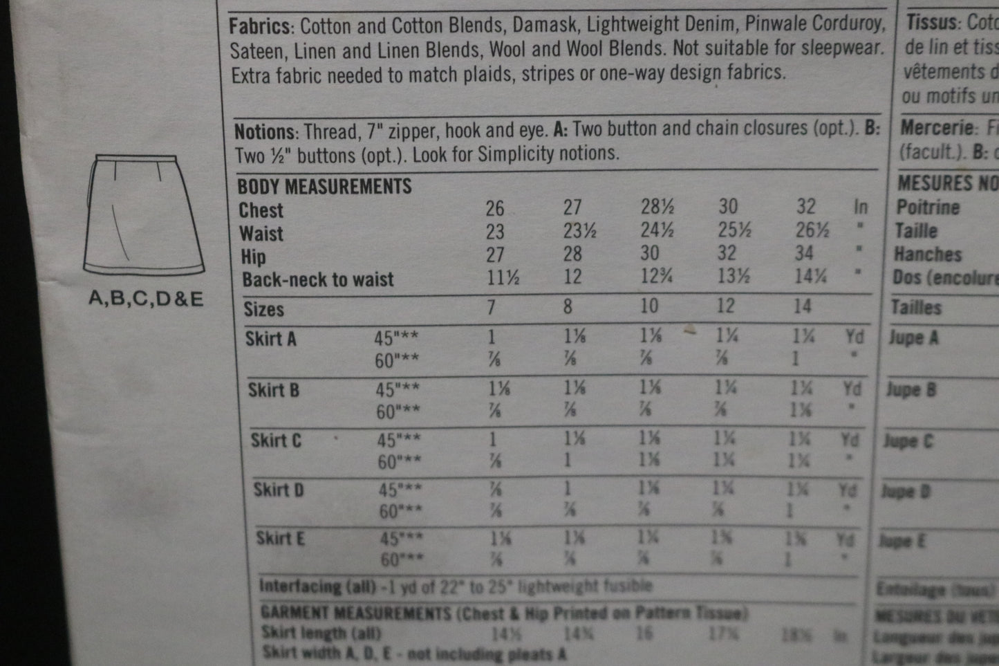 Simplicity 7364 Girls Set of Skirts Sewing Pattern - UNCUT -  Size 7 8 10