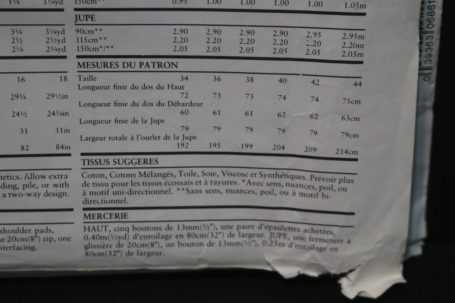 New Look 6861 Jacket Top and Skirt Sewing Pattern UNCUT - Size 8 - 18